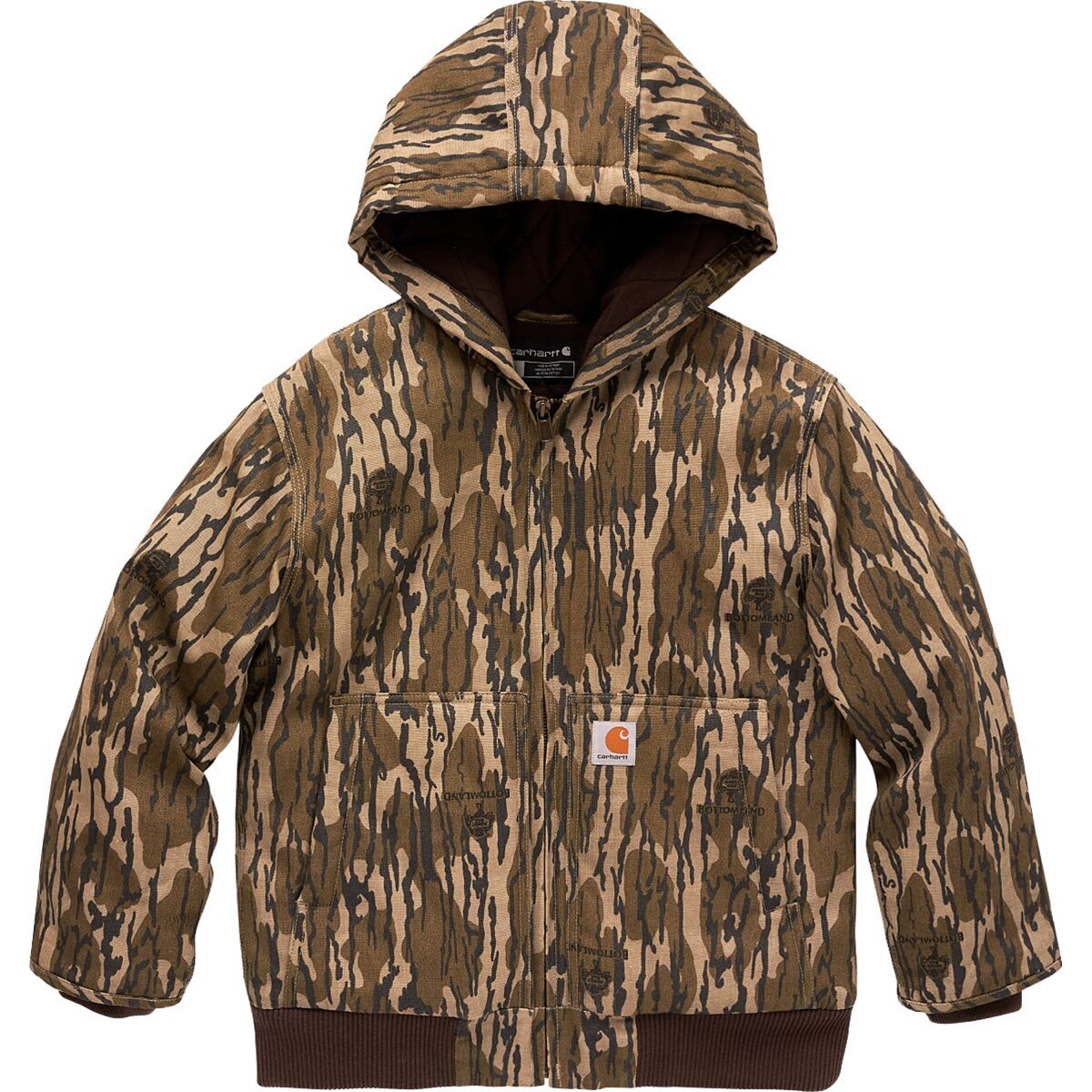 Carhartt Canvas Insulated Hooded Jacket - Boys' Camo Print, S