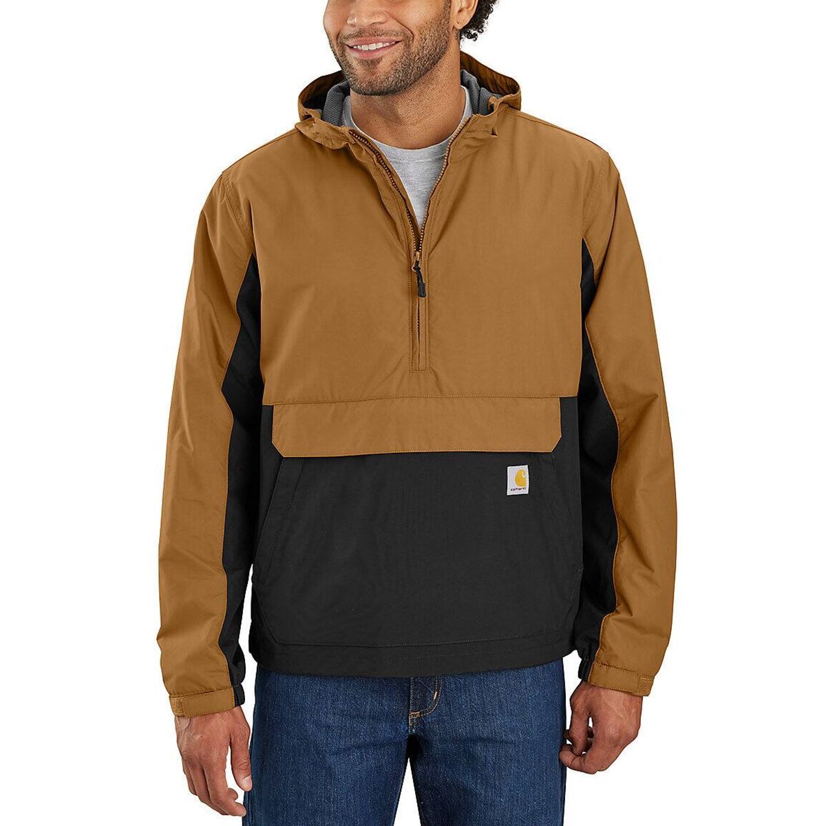 Carhartt RD Loose Fit LW Packable Anorak - Men's Carhartt Brown/Black, XL