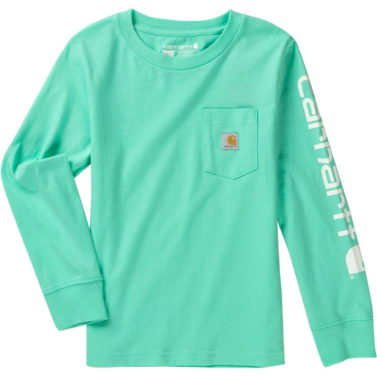Carhartt Long-Sleeve Pocket T-Shirt - Little Girls' Medium Mint, 5