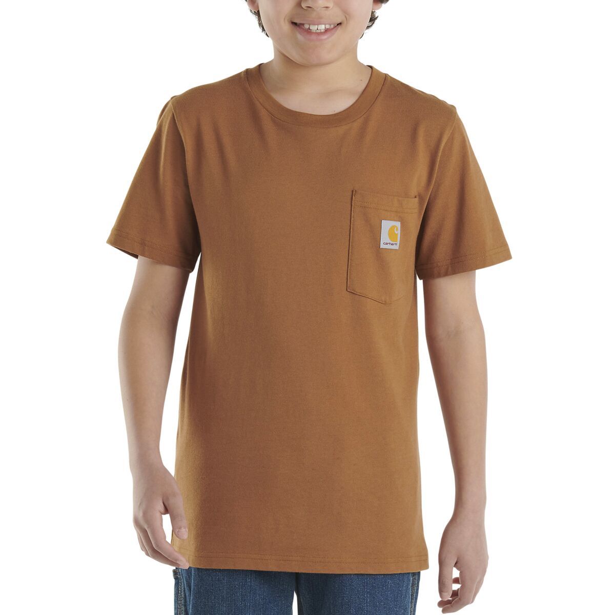 Carhartt Short-Sleeve Pocket T-Shirt - Boys' Brown, S(8/10)