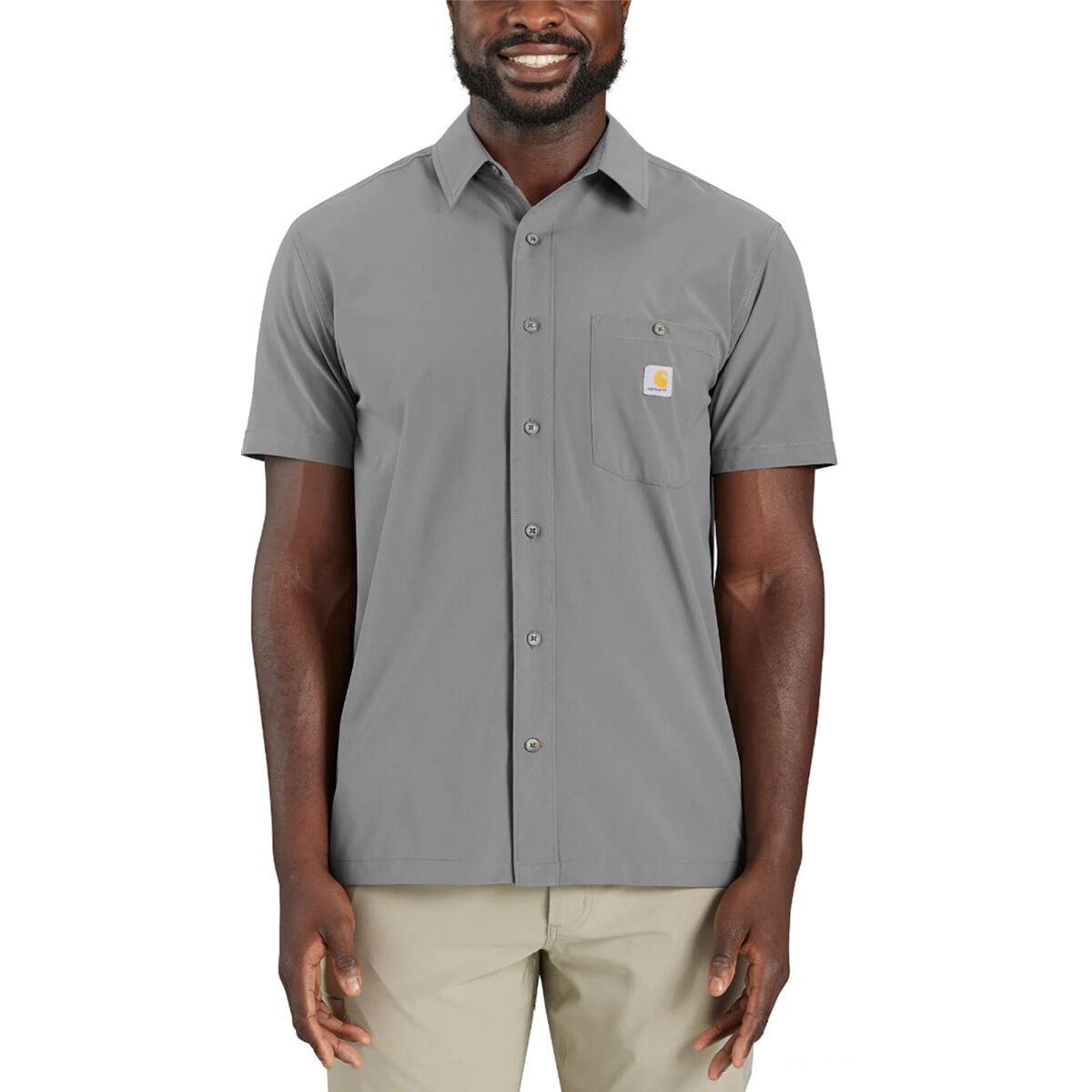 Image of Carhartt Force Sun Defender Relaxed Fit Lightweight Shirt - Men's Steel, M