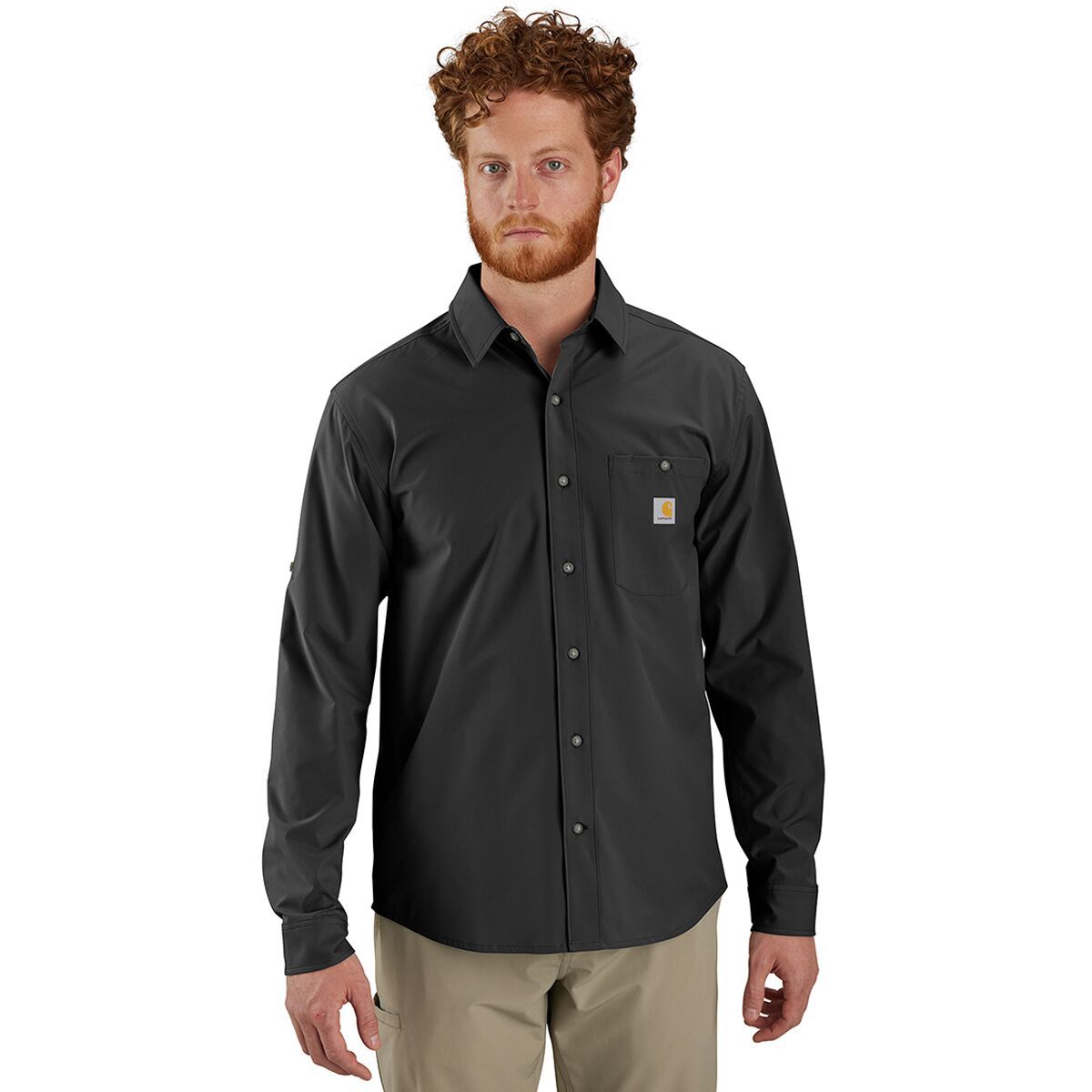Image of Carhartt Force Sun Defender Relaxed Fit LW LS Shirt - Men's Black, M