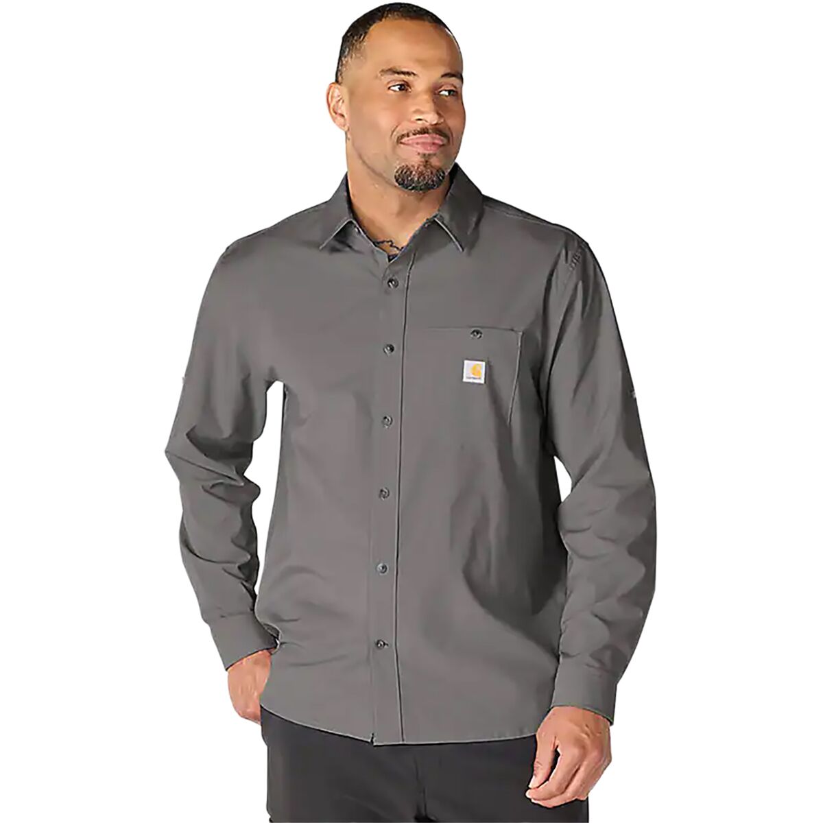 Image of Carhartt Force Sun Defender Relaxed Fit LW LS Shirt - Men's Steel, XXL