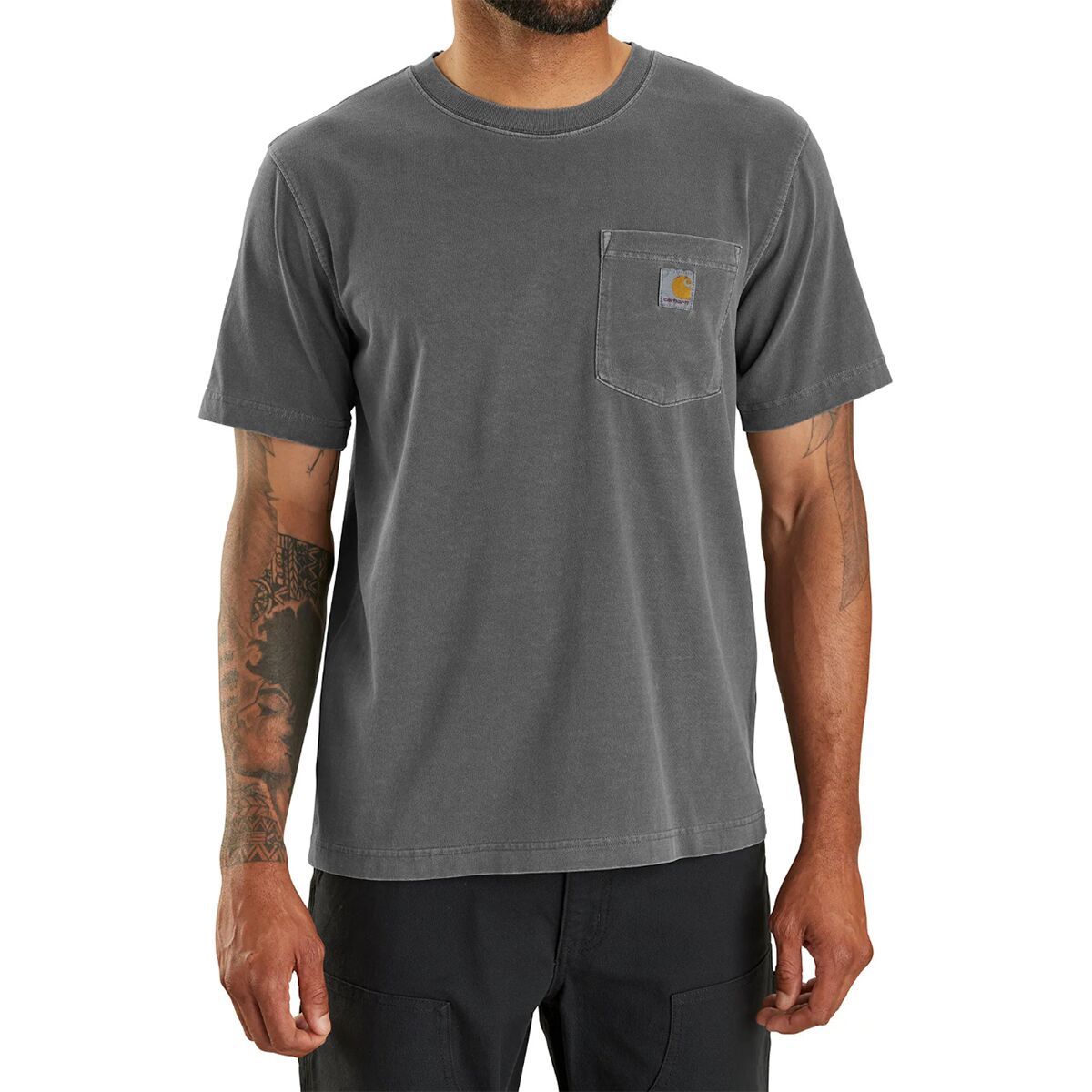 Image of Carhartt Relaxed Fit LW Garment Dyed Pocket T-Shirt - Men's Shadow, L