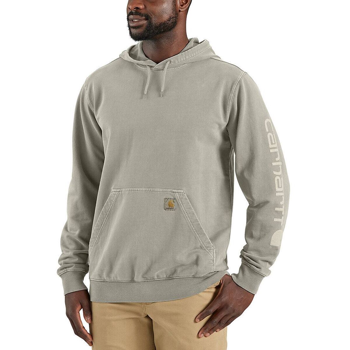 Image of Carhartt Relaxed Fit MW Garment Dyed FT Graphic Sweatshirt - Men's Greige, XL