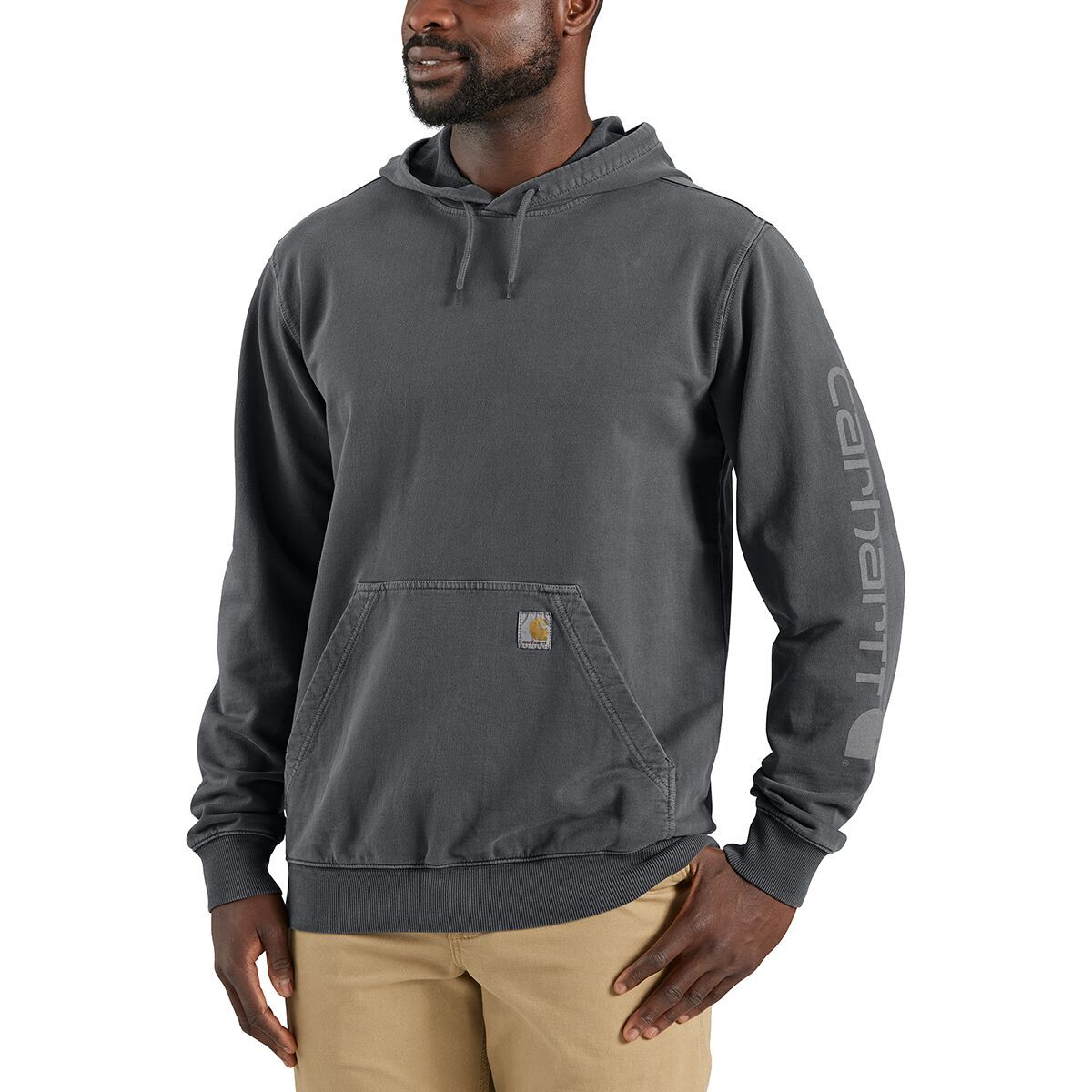 Image of Carhartt Relaxed Fit MW Garment Dyed FT Graphic Sweatshirt - Men's Shadow, L