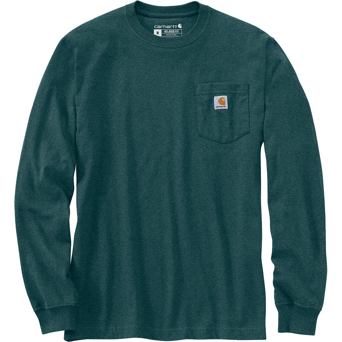 Image of Carhartt Relaxed Heavyweight LS Mountain Graphic T-Shirt - Men's Greenstone Heather, S