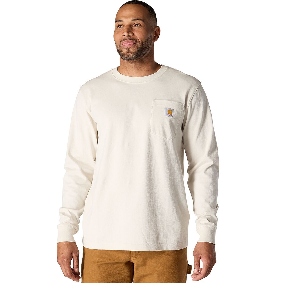 Image of Carhartt Relaxed Heavyweight LS Mountain Graphic T-Shirt - Men's Malt, M