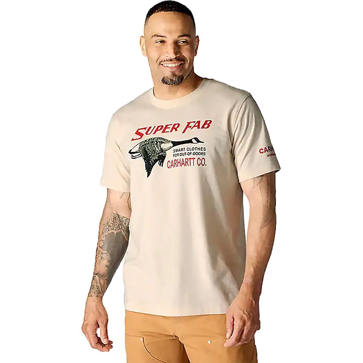 Image of Carhartt Relaxed Lightweight SS Fab Graphic T-Shirt - Men's Oat Milk, L