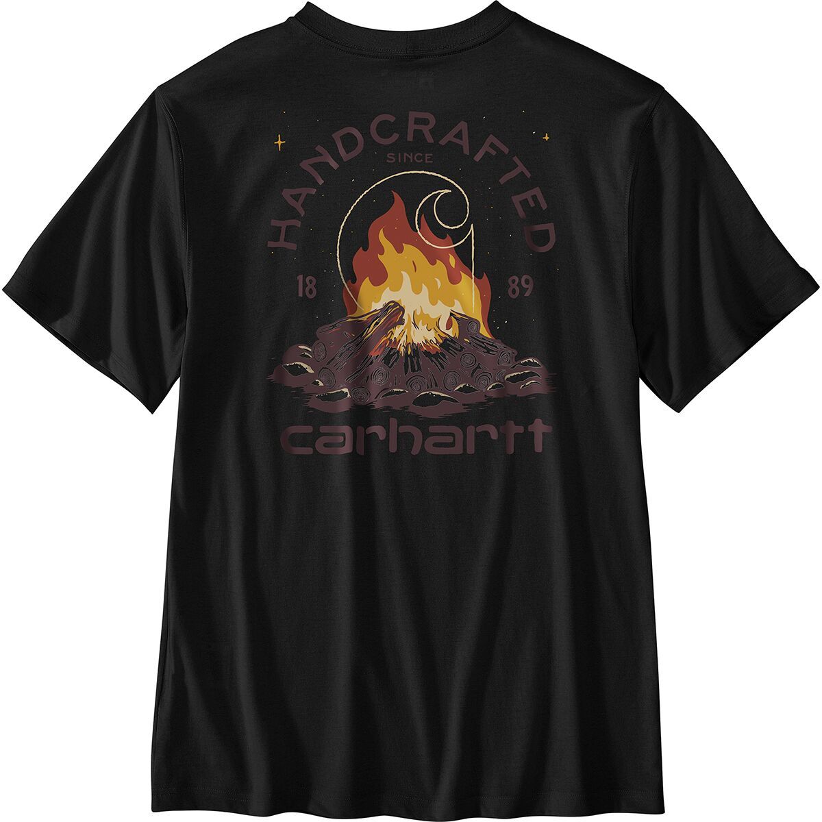 Image of Carhartt Relaxed Lightweight SS Pocket Fire Graphic T-Shirt - Men's Black, XXL