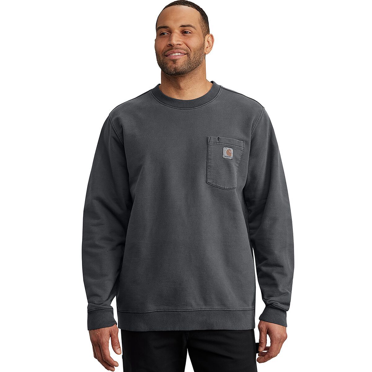 Image of Carhartt Relaxed MW Garment French Terry Crew Pkt Sweatshirt - Men's Shadow, S