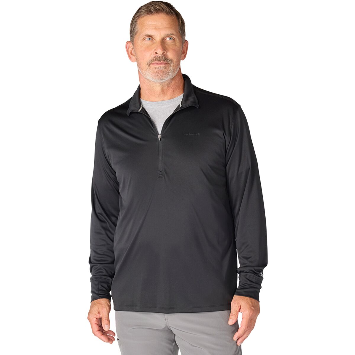 Image of Carhartt Force Sun Defender Relaxed 1/2-Zip Shirt - Men's Black, S