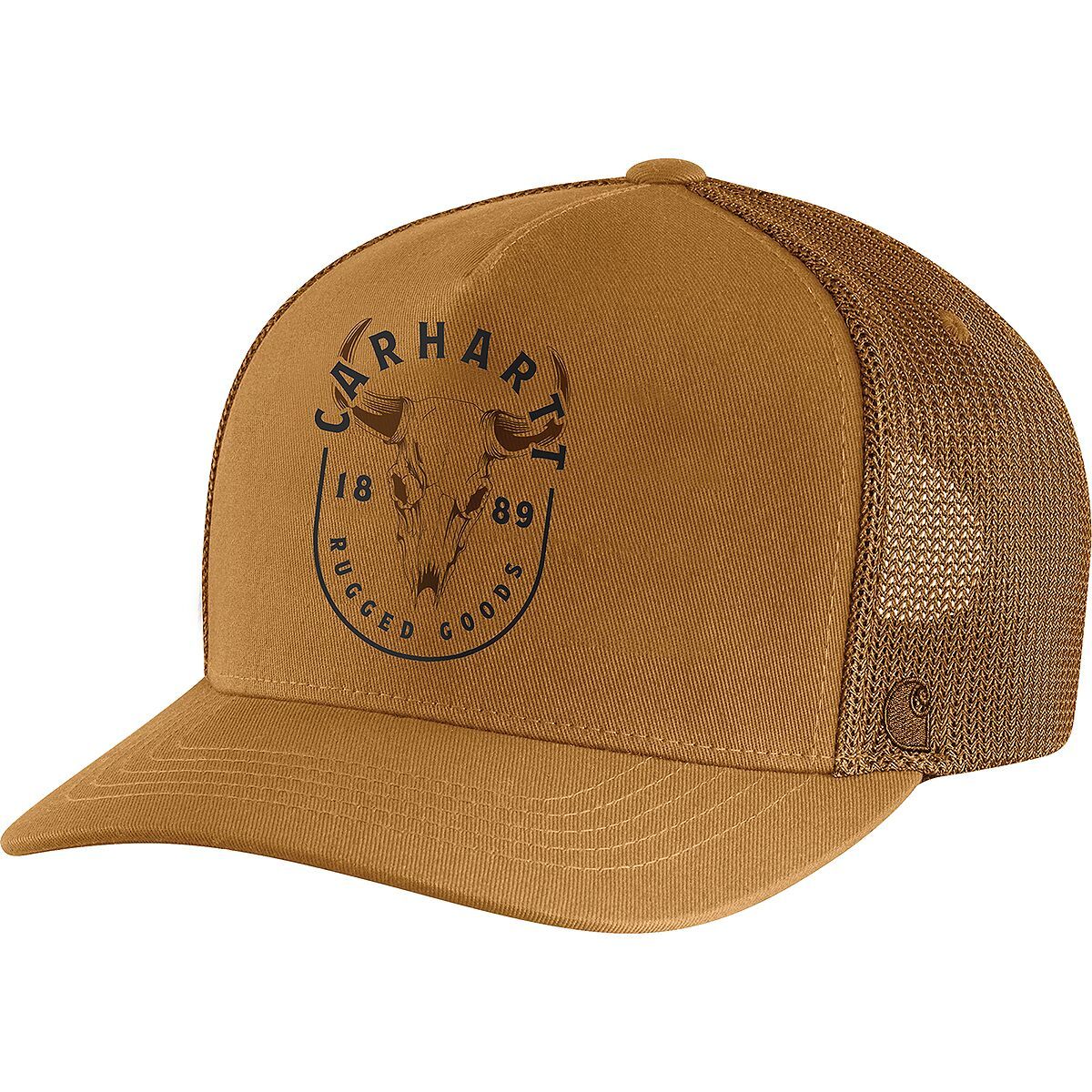 Image of Carhartt Canvas Mesh-Back Skull Graphic Cap Carhartt Brown, One Size