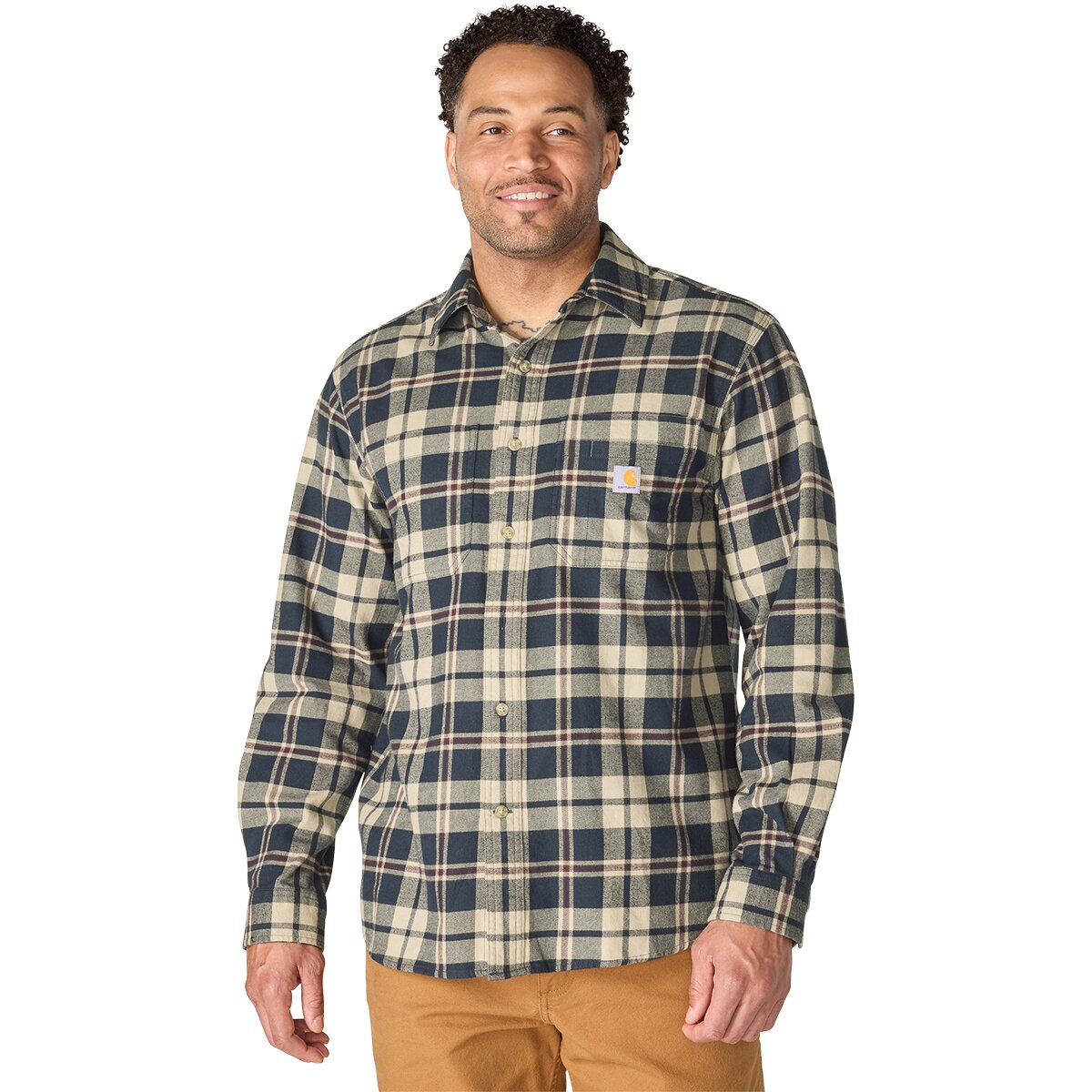 Carhartt Carhartt Hamilton Relaxed Long-Sleeve Plaid Shirt - Men's Navy, XL - $54.99 at Backcountry.com
