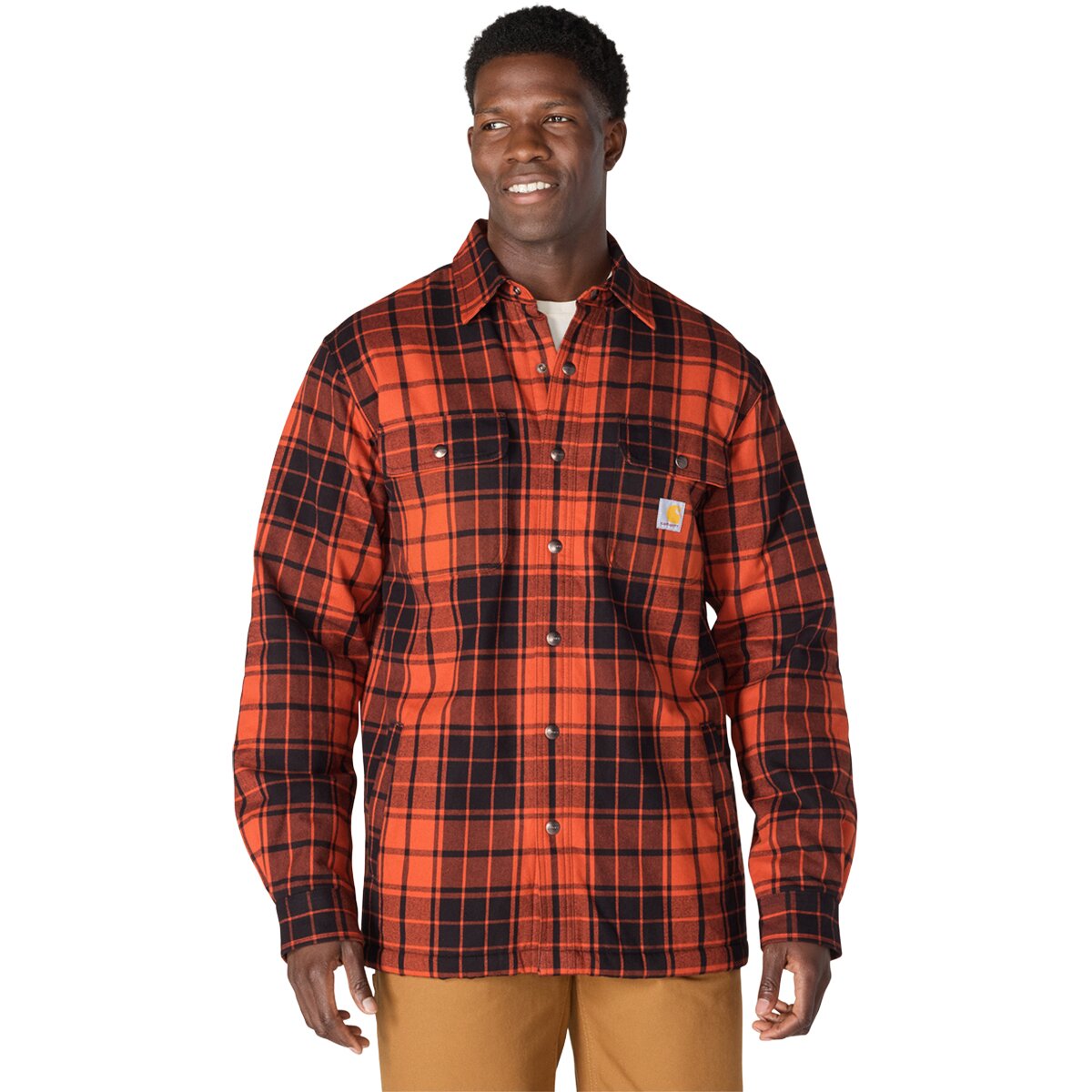 Image of Carhartt Hubbard Plaid Shirt Jacket - Men's Homestead Red, L