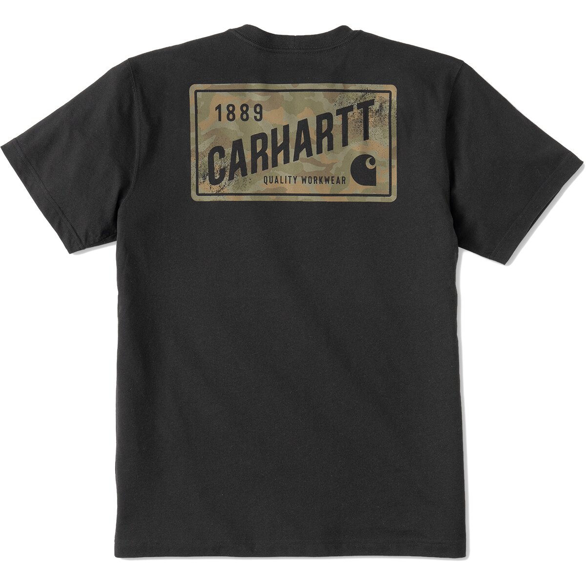 Image of Carhartt Irvine Relaxed Camo License Plate T-Shirt - Men's Black, S
