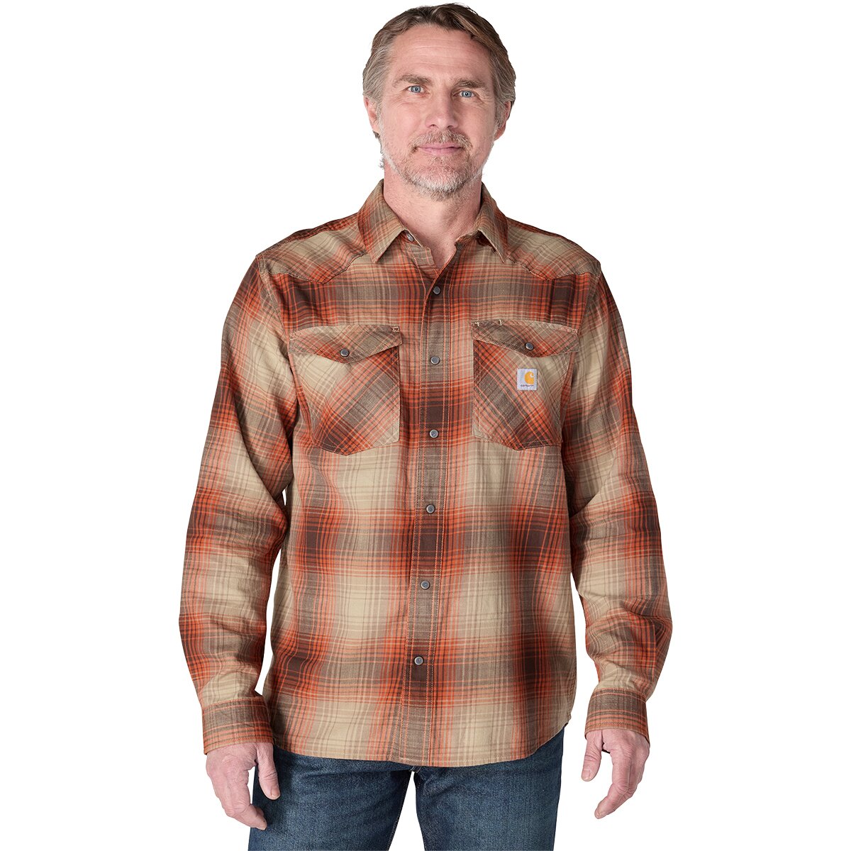 Carhartt Montana Bozeman Relaxed LS Plaid Shirt - Men's Dark Clove, XXL