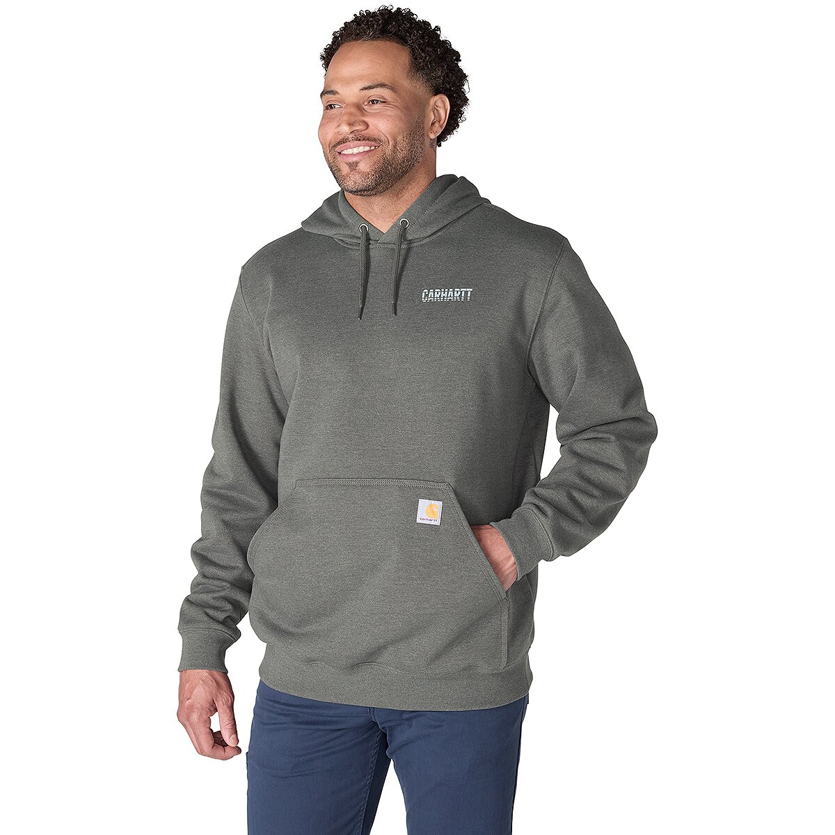 Image of Carhartt Paxton Logo Graphic Sweatshirt - Men's Carbon Heather, M
