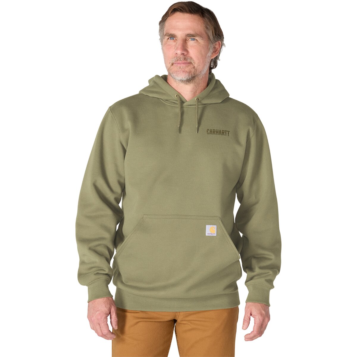 Image of Carhartt Paxton Logo Graphic Sweatshirt - Men's Dusty Olive, S