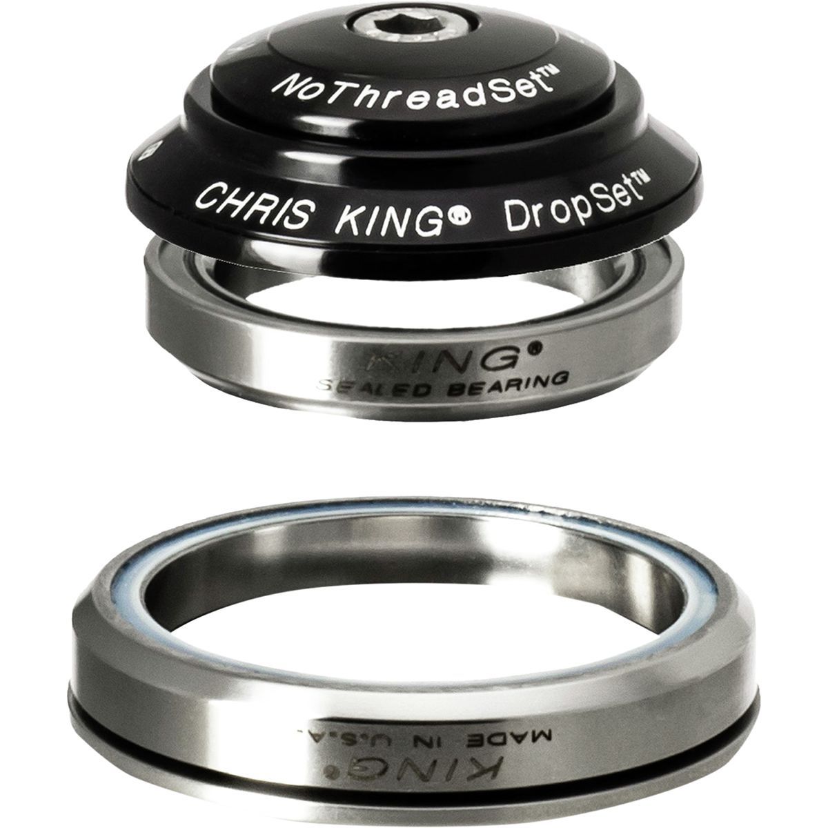 Image of Chris King DropSet 2 Headset Black, 42mm Upper/52mm Lower