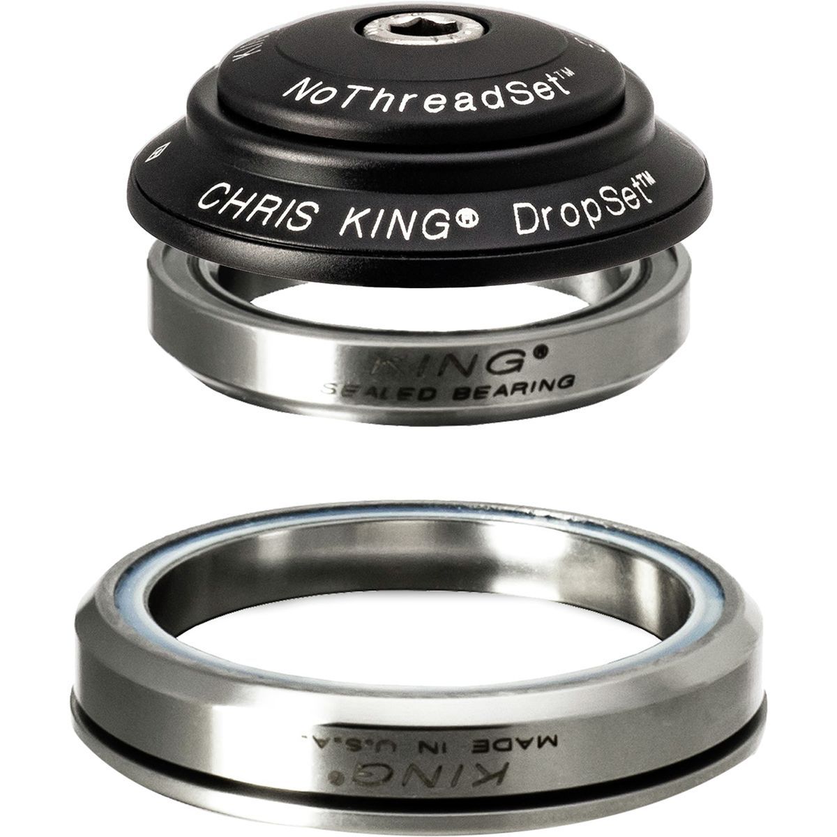 Image of Chris King DropSet 2 Headset Matte Jet, 42mm Upper/52mm Lower