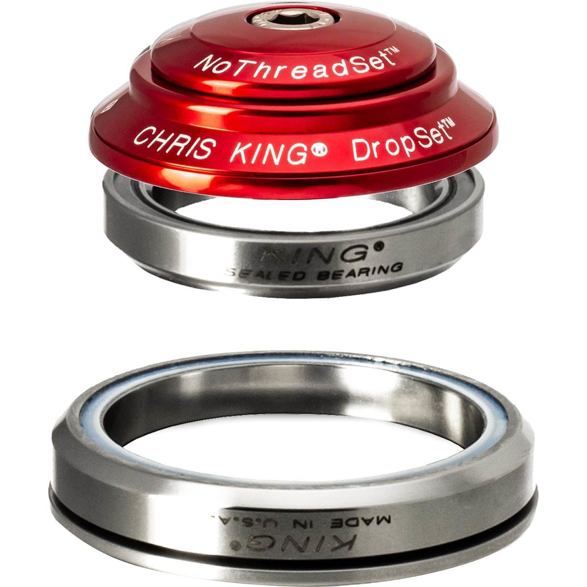 Image of Chris King DropSet 2 Headset Red, 42mm Upper/52mm Lower