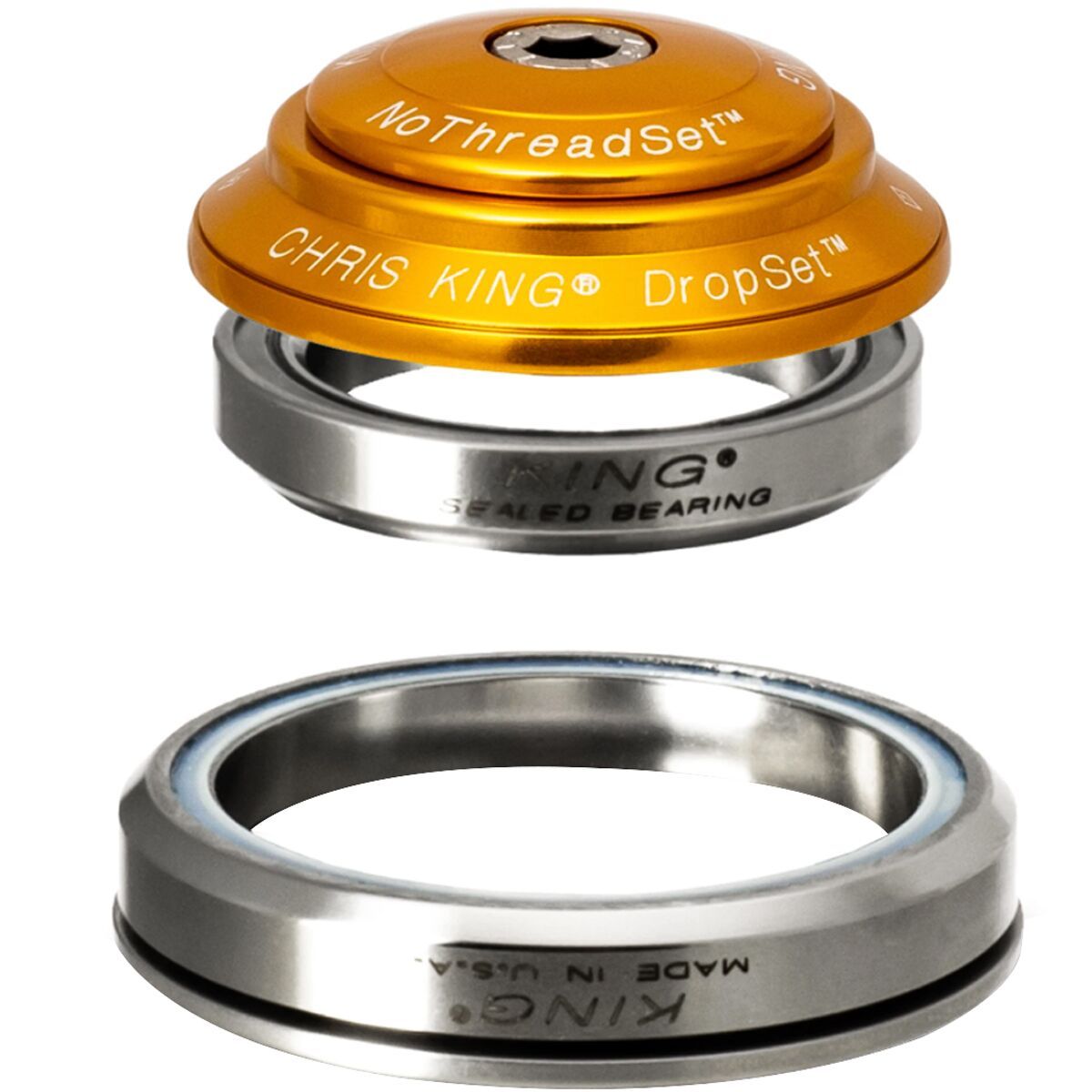Image of Chris King DropSet 3 Headset Gold, 41mm Upper/52mm Lower