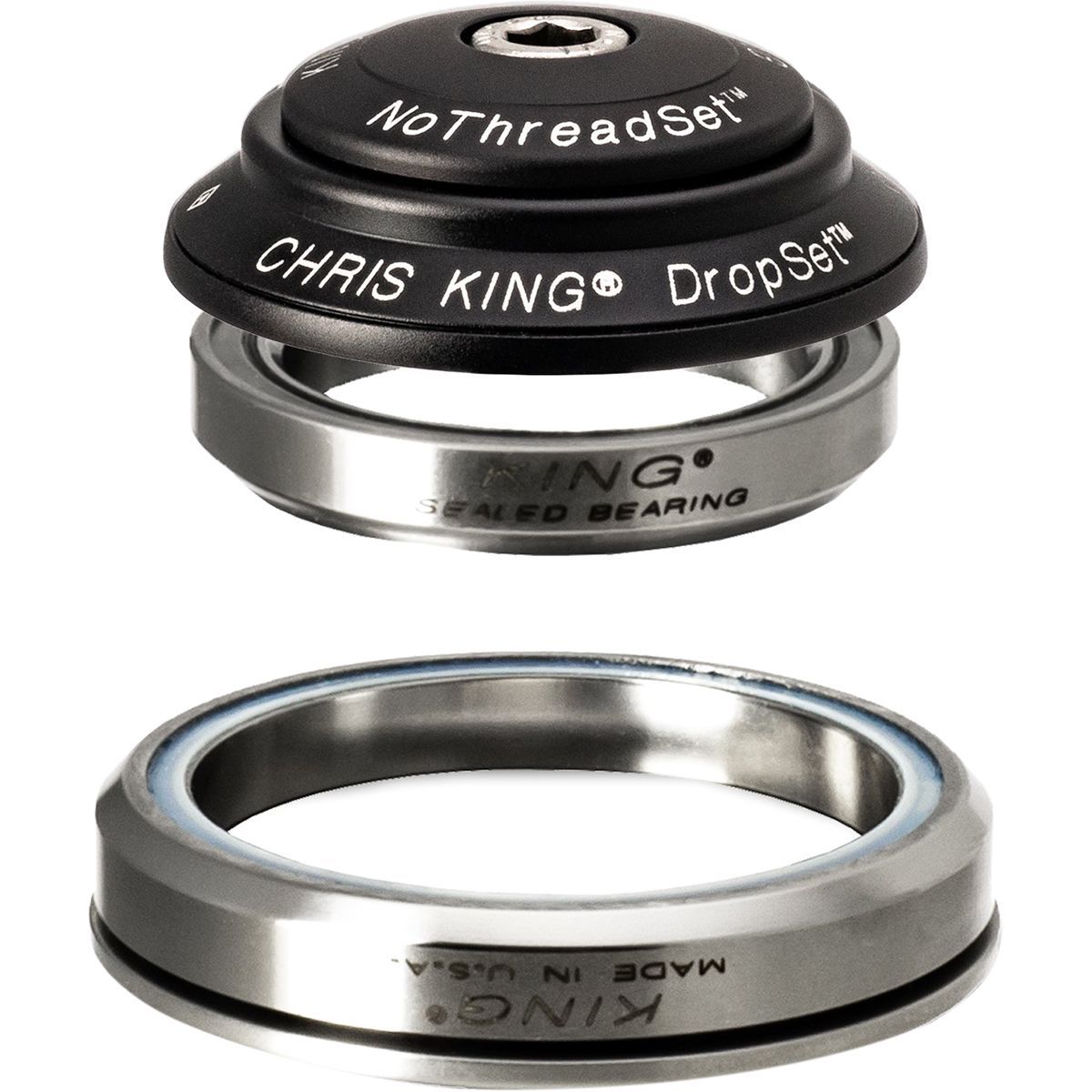 Image of Chris King DropSet 3 Headset Matte Jet, 41mm Upper/52mm Lower