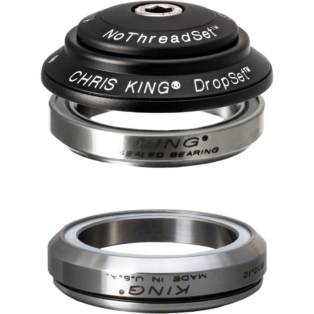 Image of Chris King Dropset 4 Headset Black, 42mm Upper/42mm Lower