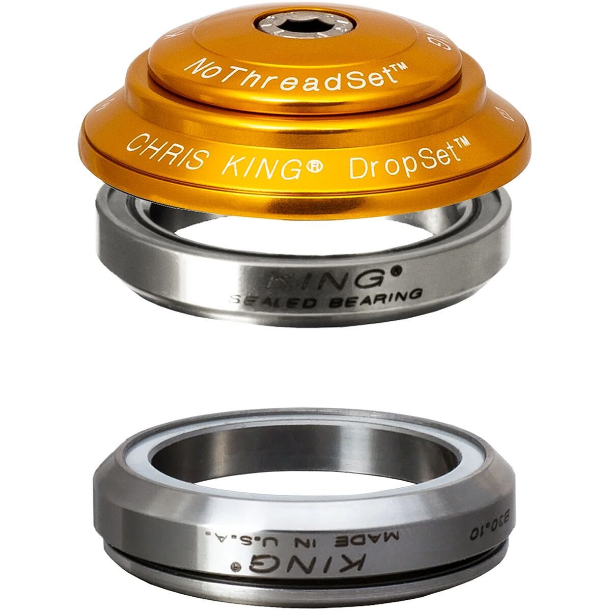 Image of Chris King Dropset 4 Headset Gold, 42mm Upper/42mm Lower