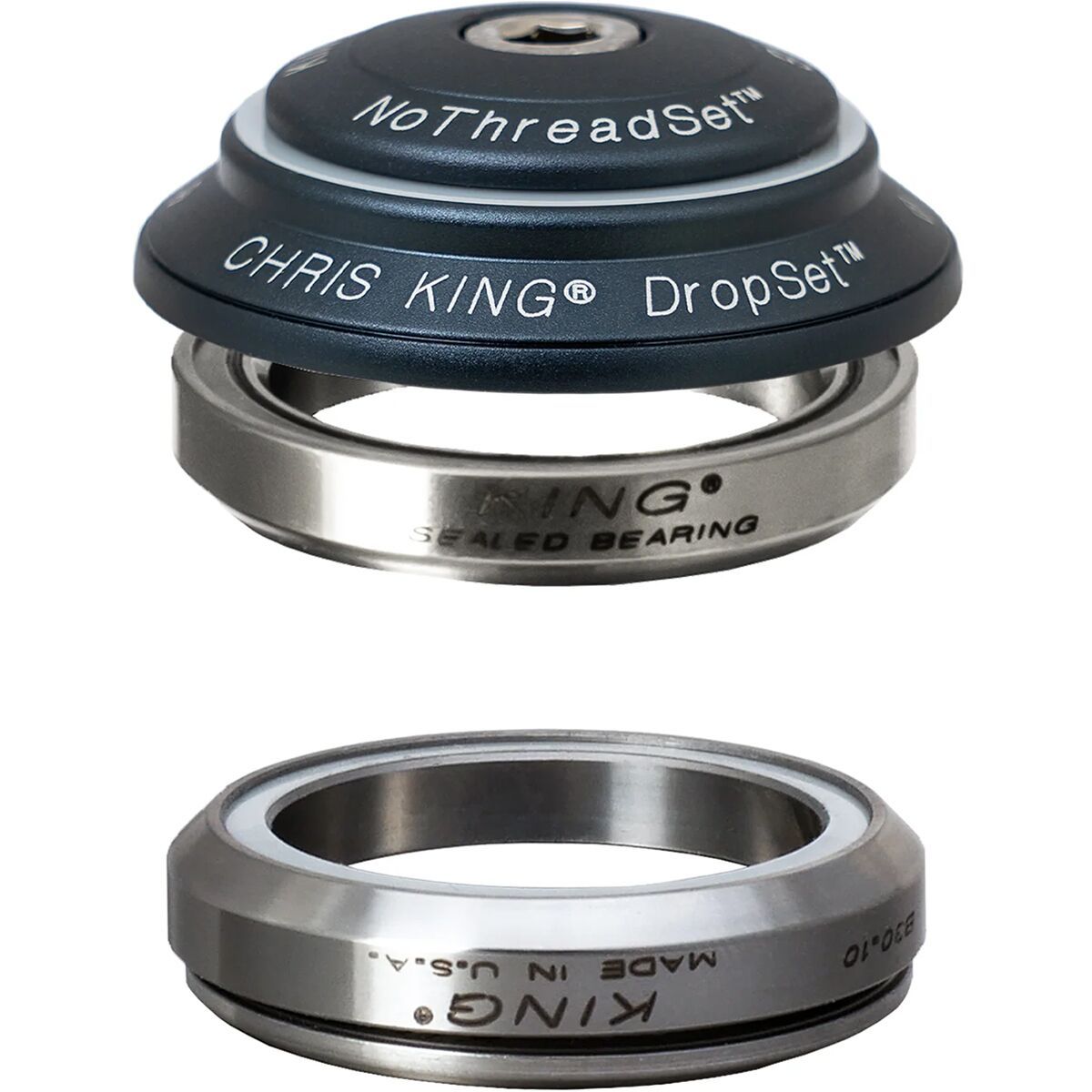 Image of Chris King Dropset 4 Headset Midnight, 42mm Upper/42mm Lower