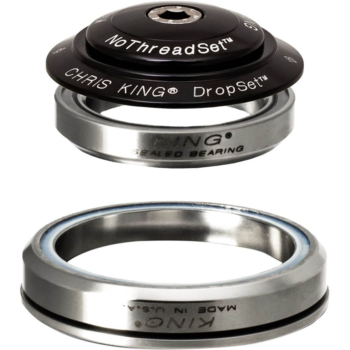 Image of Chris King DropSet 5 Headset Black, 42mm Upper/52mm Lower