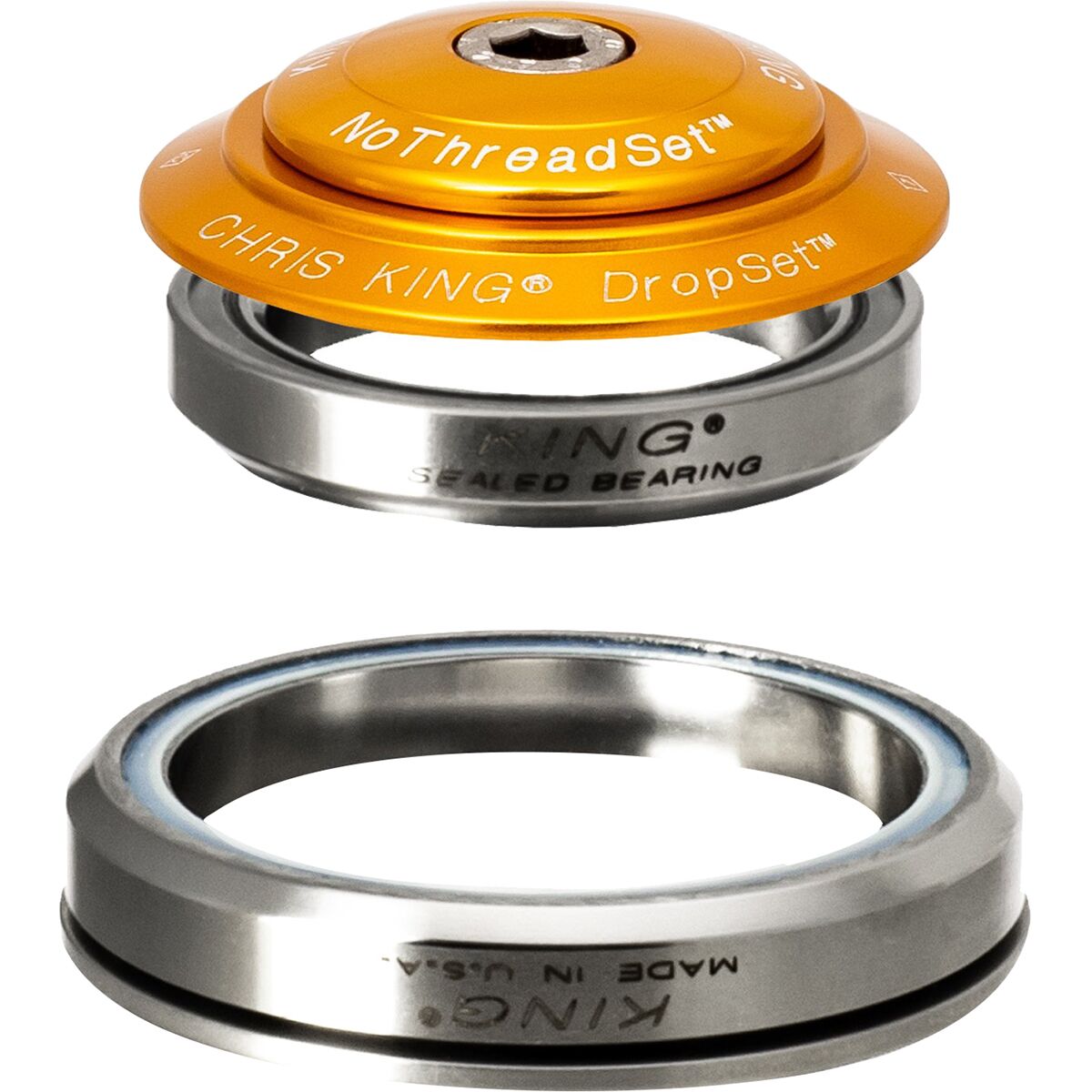 Image of Chris King DropSet 5 Headset Gold, 42mm Upper/52mm Lower