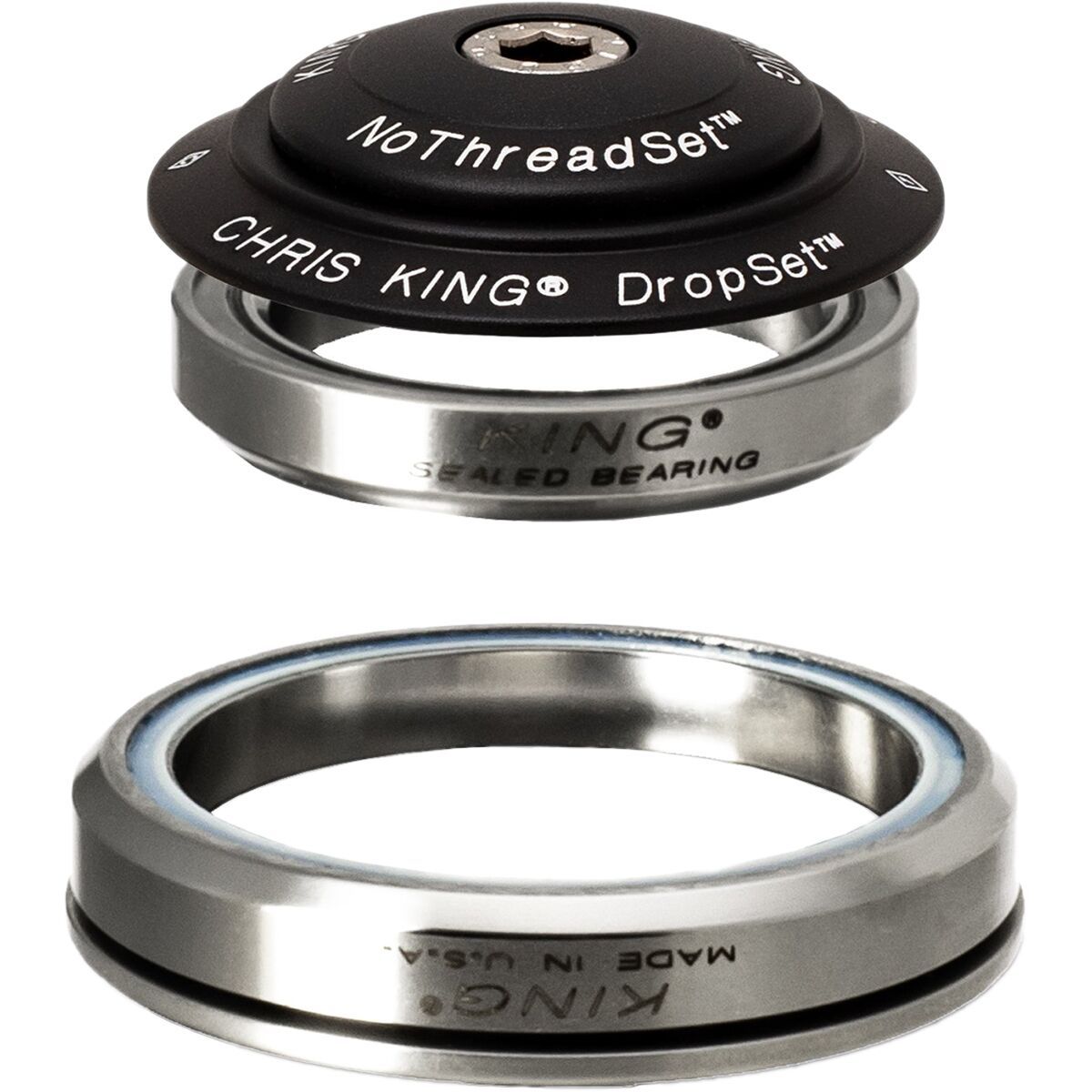 Image of Chris King DropSet 5 Headset Matte Jet, 42mm Upper/52mm Lower