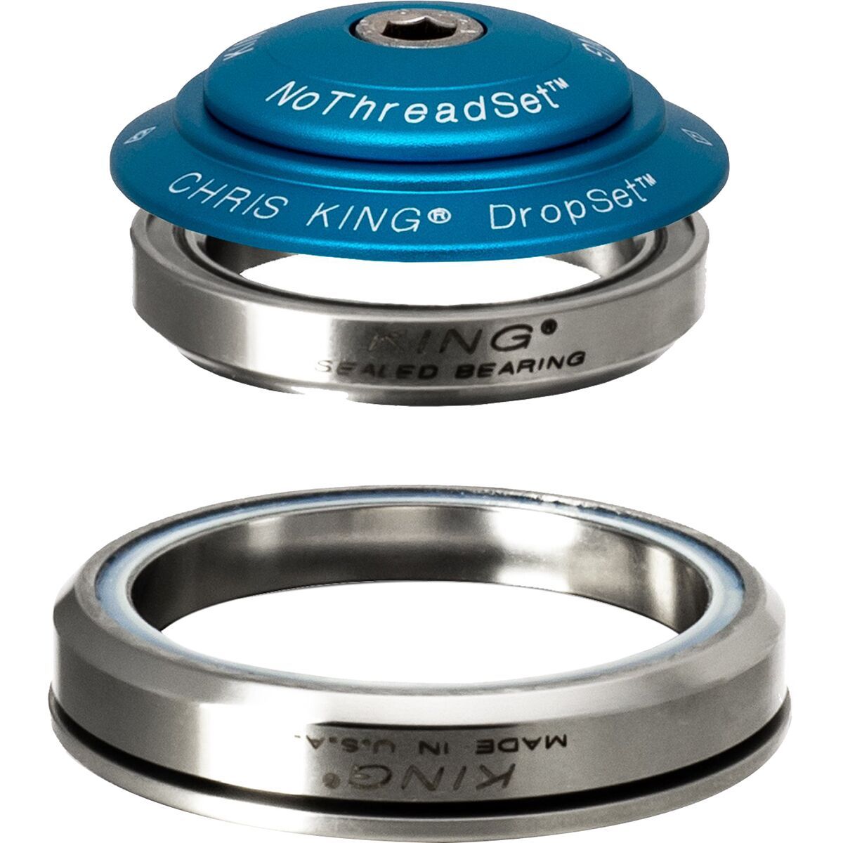 Image of Chris King DropSet 5 Headset Matte Turquoise, 42mm Upper/52mm Lower