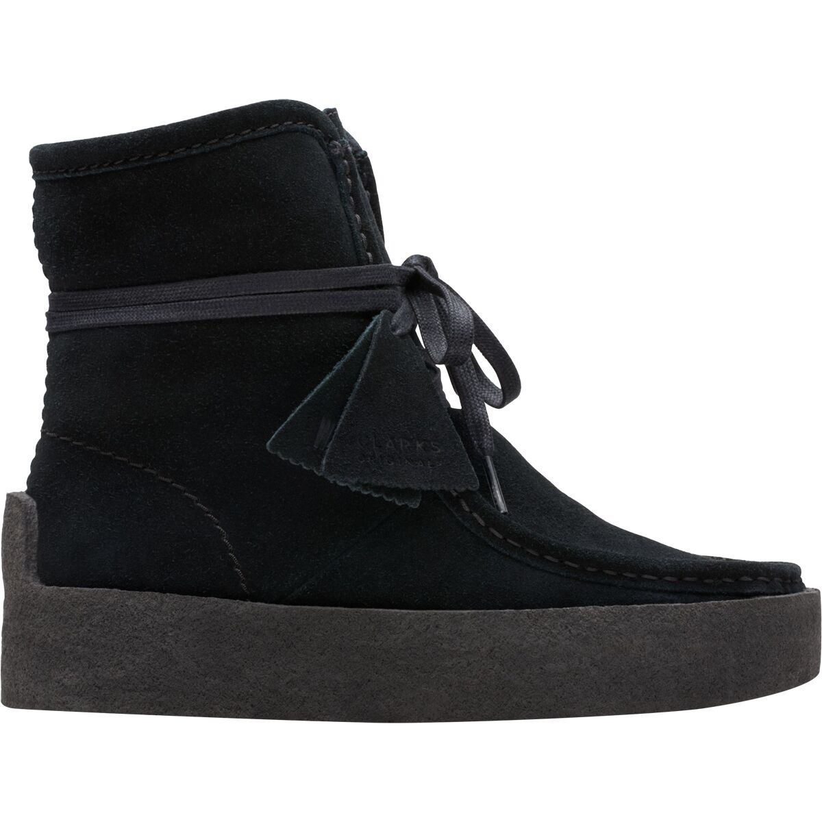 Image of Clarks Wallabee Cup Hi Boot - Women's Black Suede, 6.5