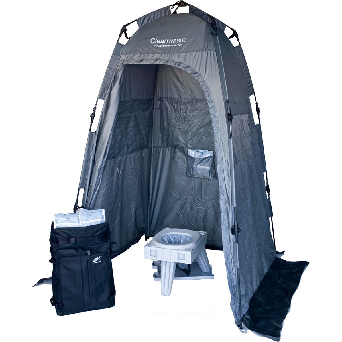 Image of Cleanwaste Go Anywhere Complete Portable Toilet System Grey, One Size