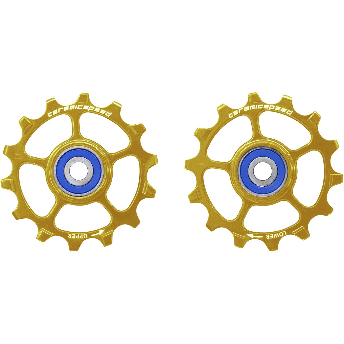 CeramicSpeed CeramicSpeed SRAM Eagle 12 Speed Aluminum Pulley Wheels Gold, 12  Speed Mountain