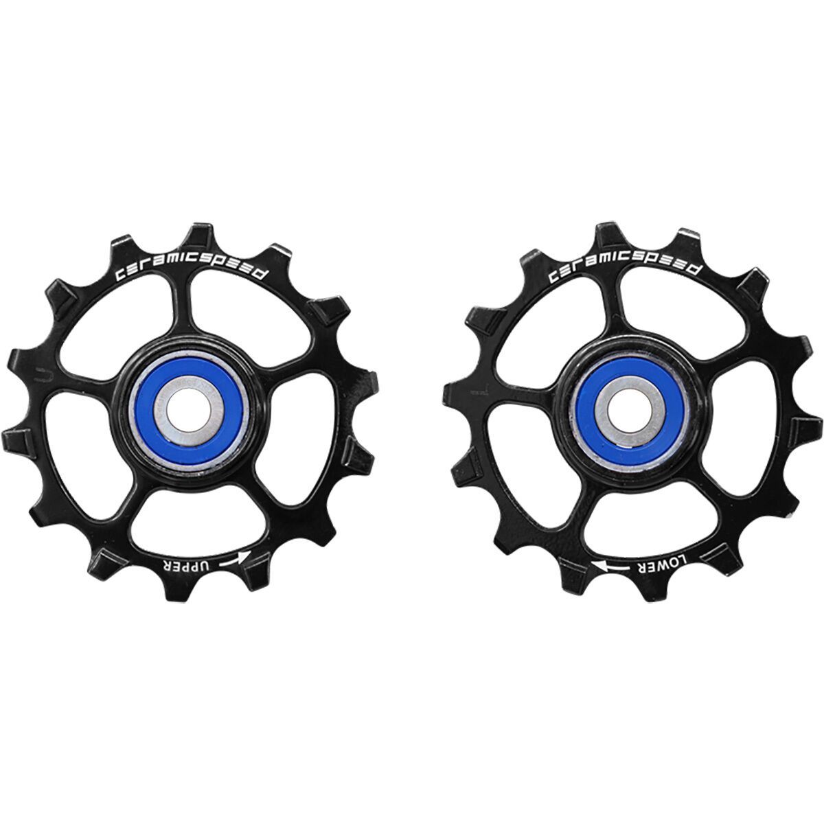 Image of CeramicSpeed 12 Tooth Aluminum Pulley Wheels - Coated Black/Campagnolo, 12-Speed