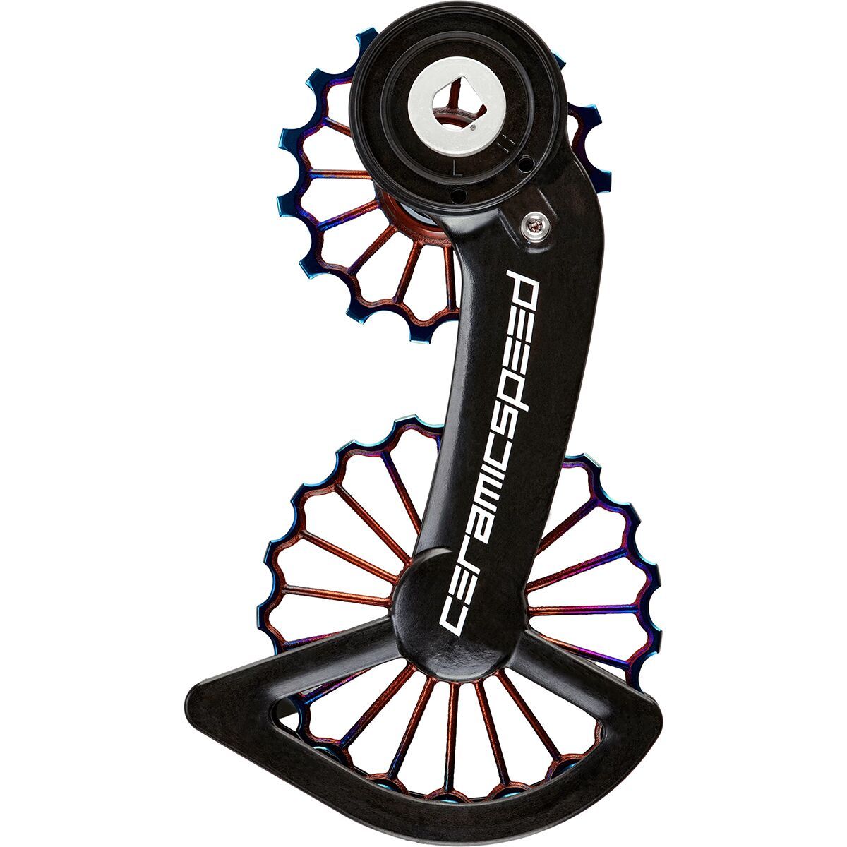 Image of CeramicSpeed OSPW 3D Hollow Ti Oil Slick PVD Ctd Red/Force Axs, one size