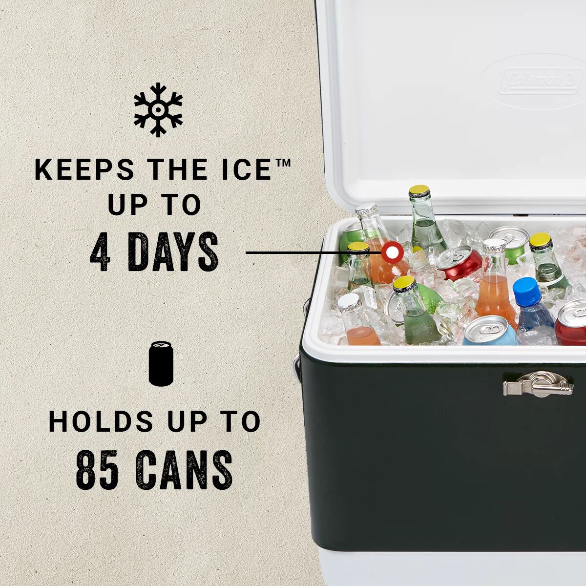 Coleman Vintage Steel Belted Cooler - 54qt - Hike u0026 Camp