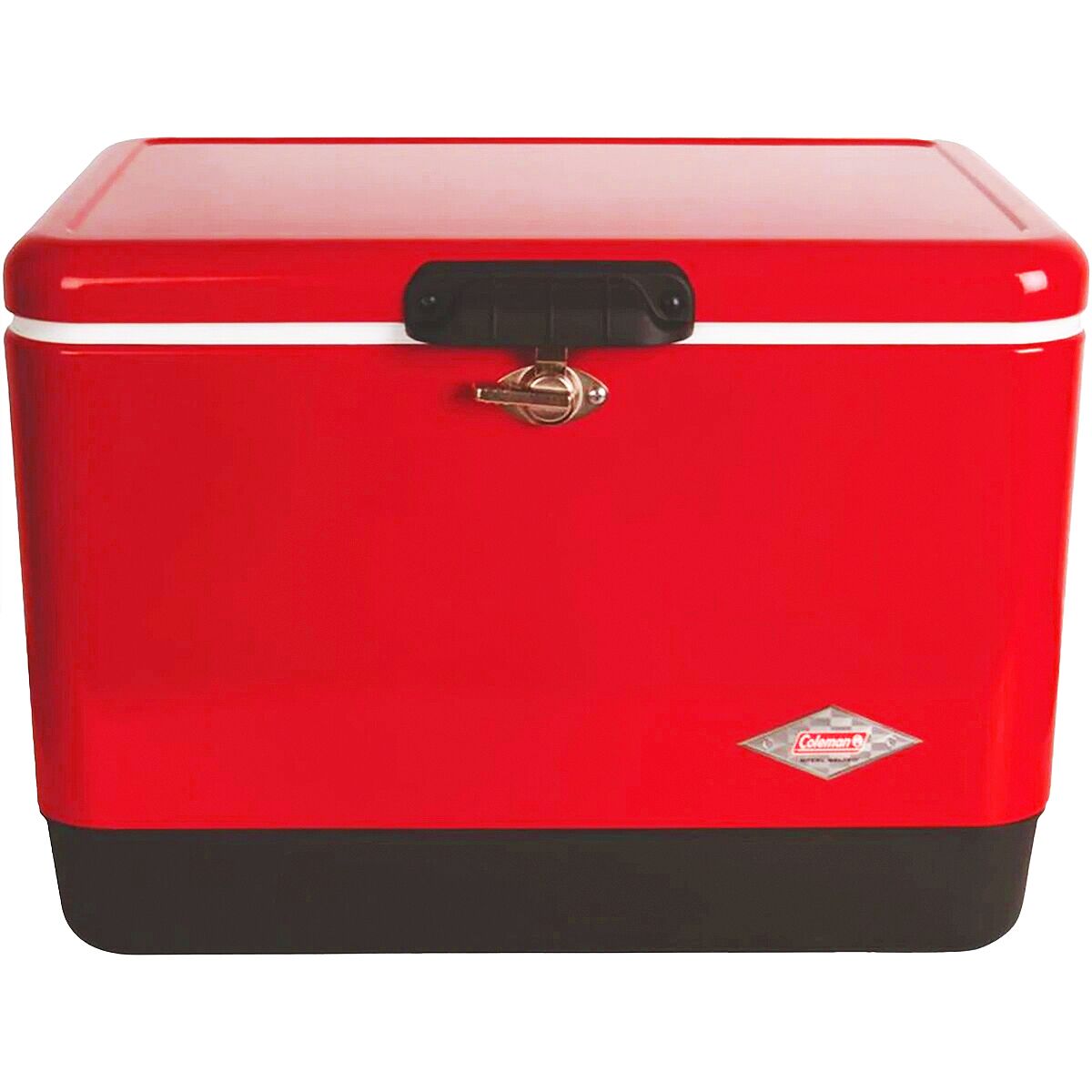 Coleman Steel Belted Portable 54 Quart Retro Classic Cooler Box Red Black Green 