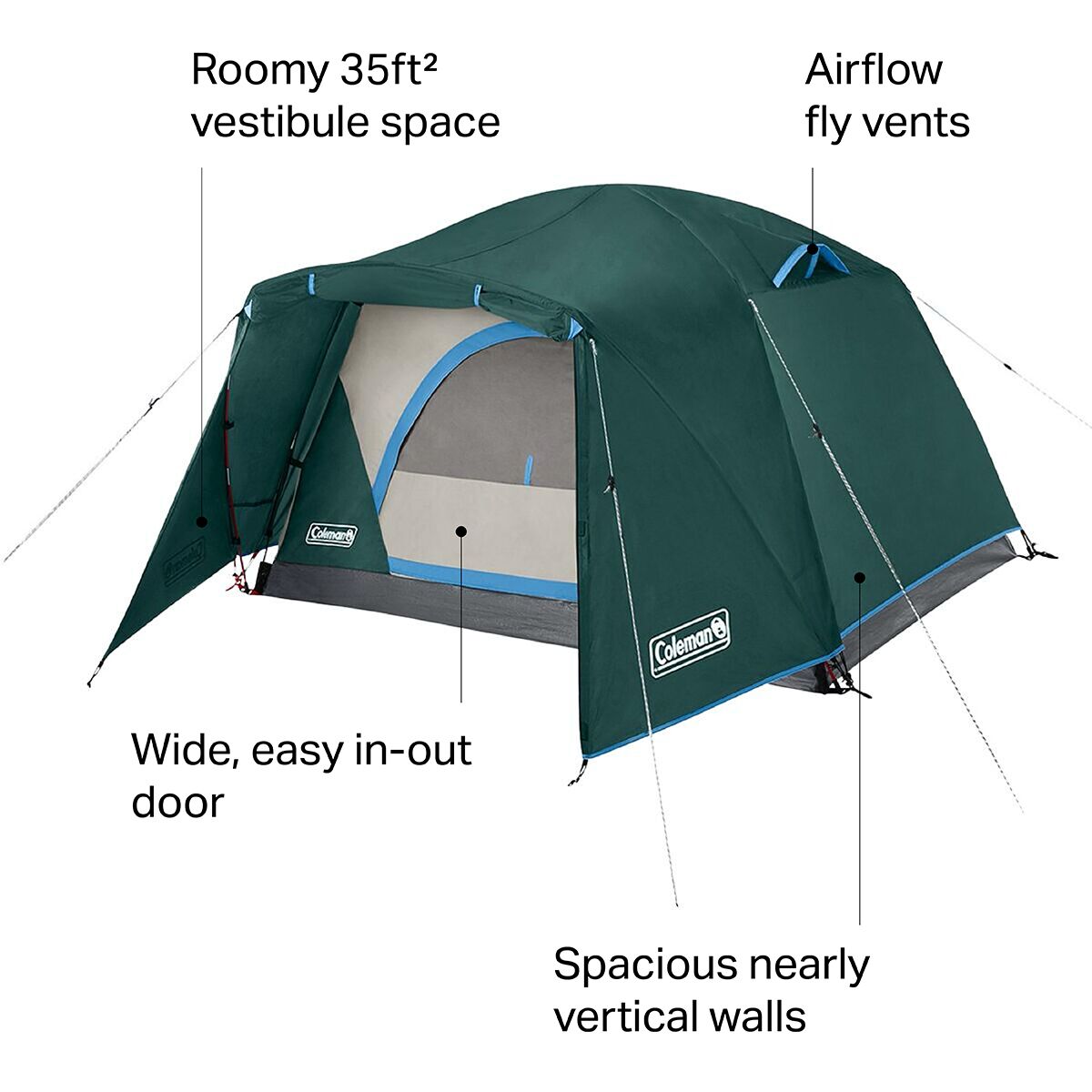 Coleman Skydome Fullfly Vest Tent: 2-Person 3-Season - Hike & Camp