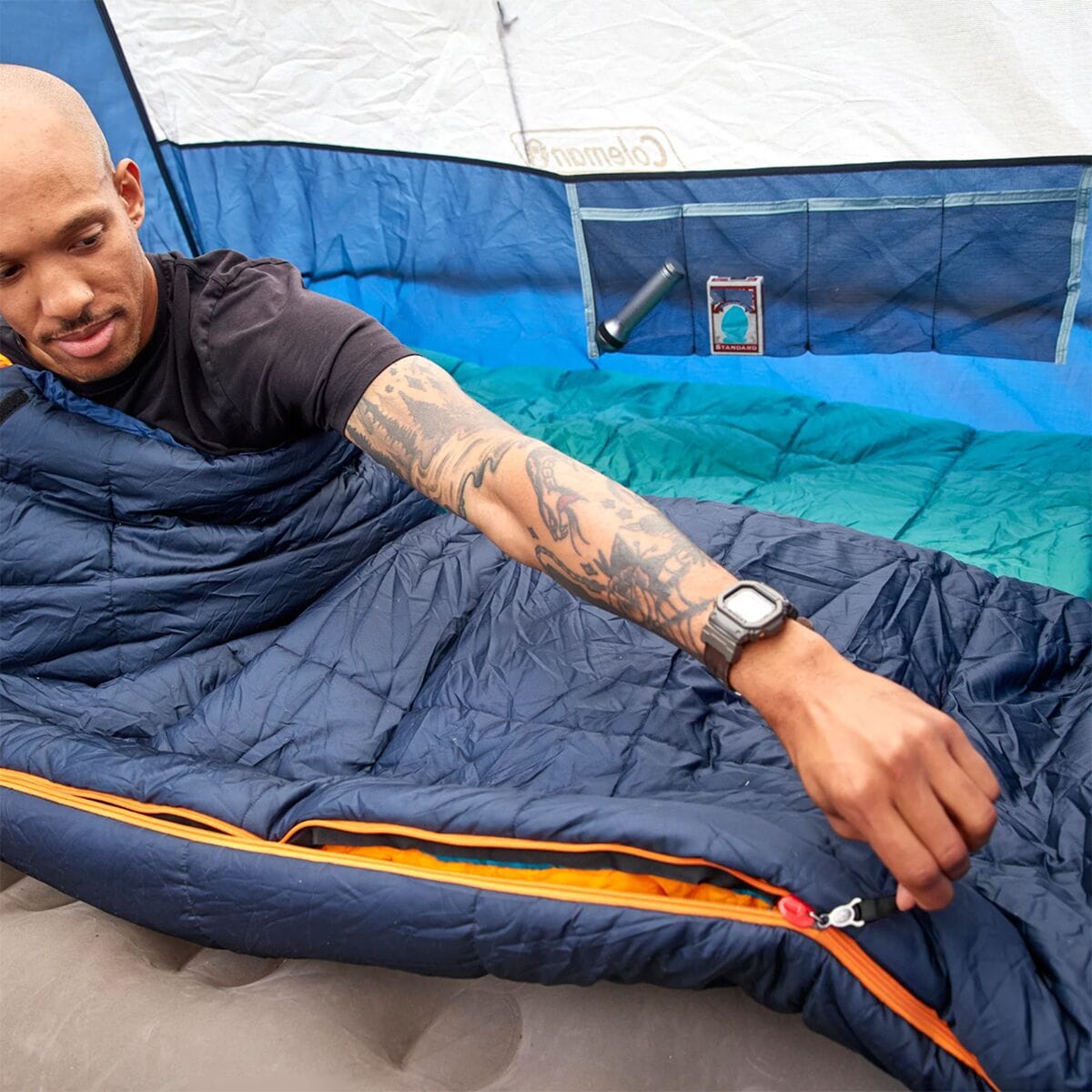 Coleman Big Bay Big Tall Contour Sleeping Bag 20F Synthetic Hike Camp