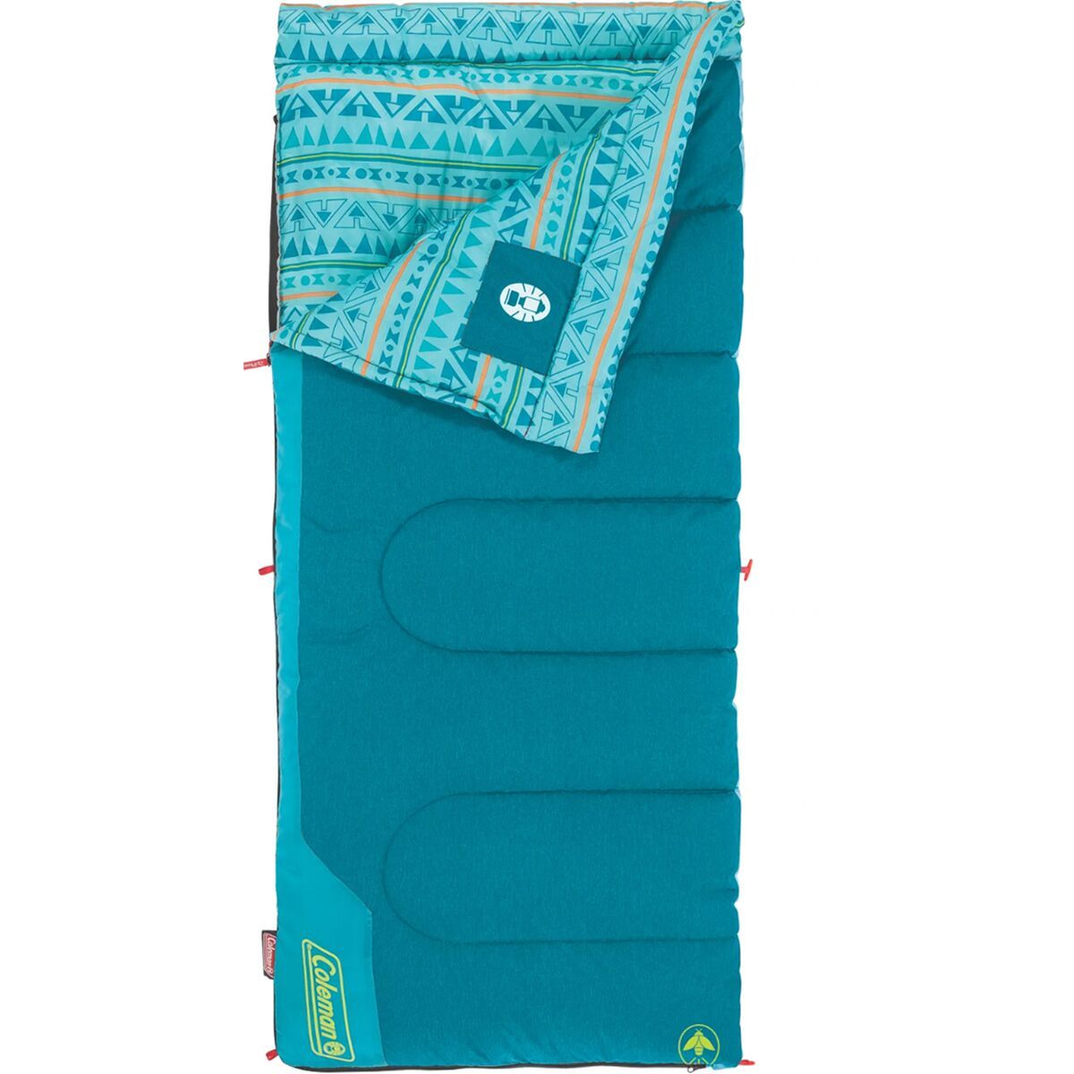 Image of Coleman 50F Cool-Weather Sleeping Bag - Kids' Teal, One Size