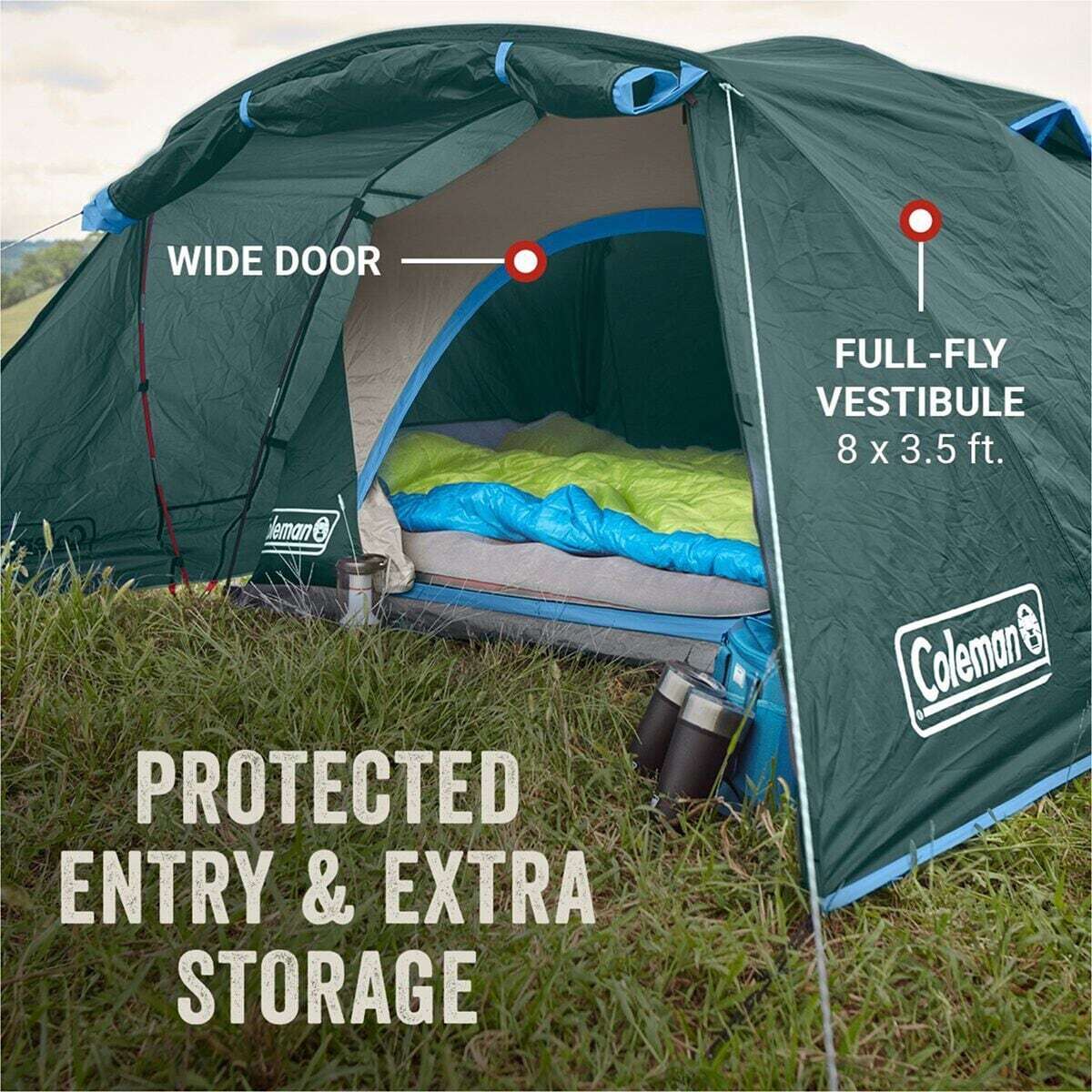 Coleman Skydome Fullfly Vest Tent: 4-Person 3-Season - Hike & Camp