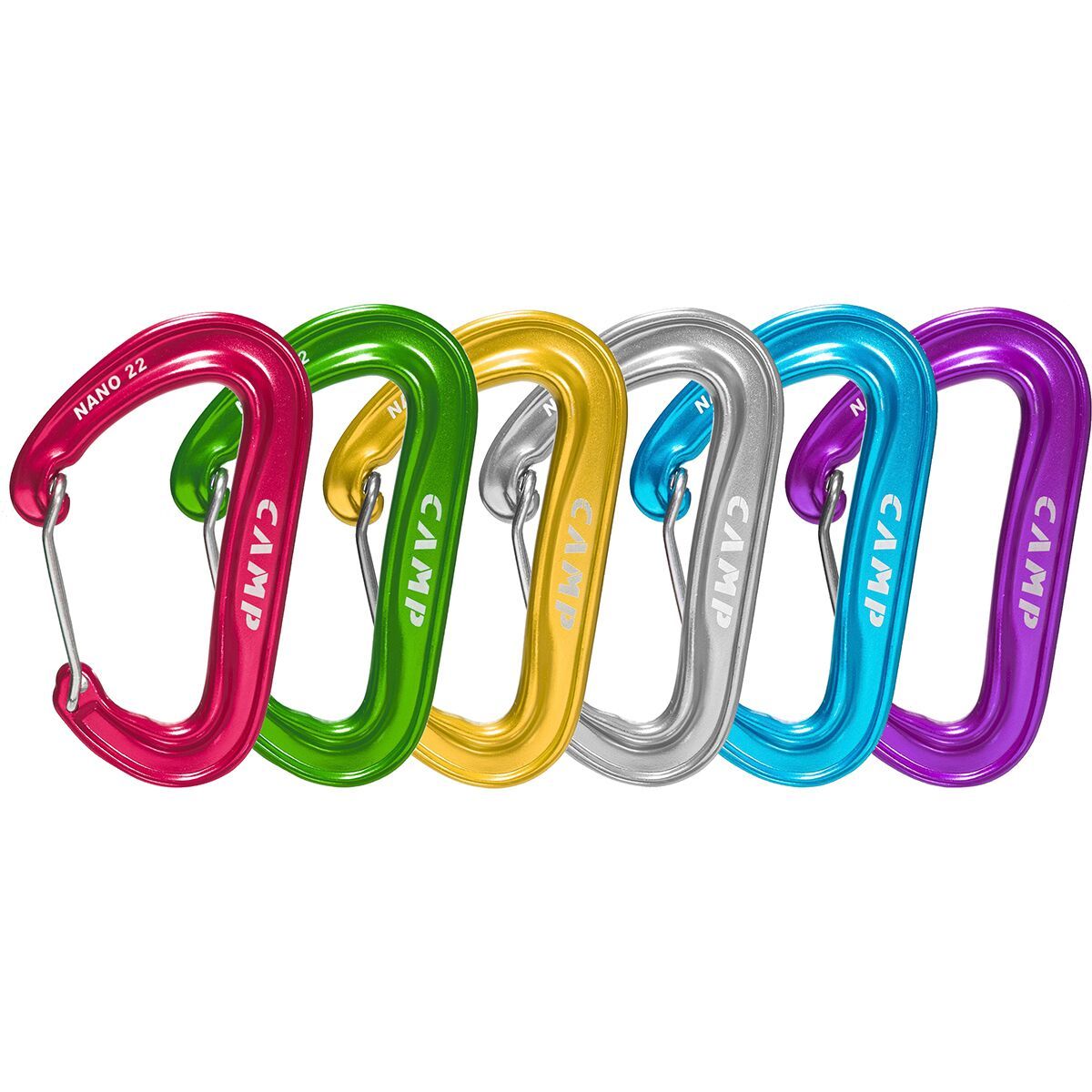 CAMP USA Nano 22 Carabiner Rack Pack Assorted, 6 Pack