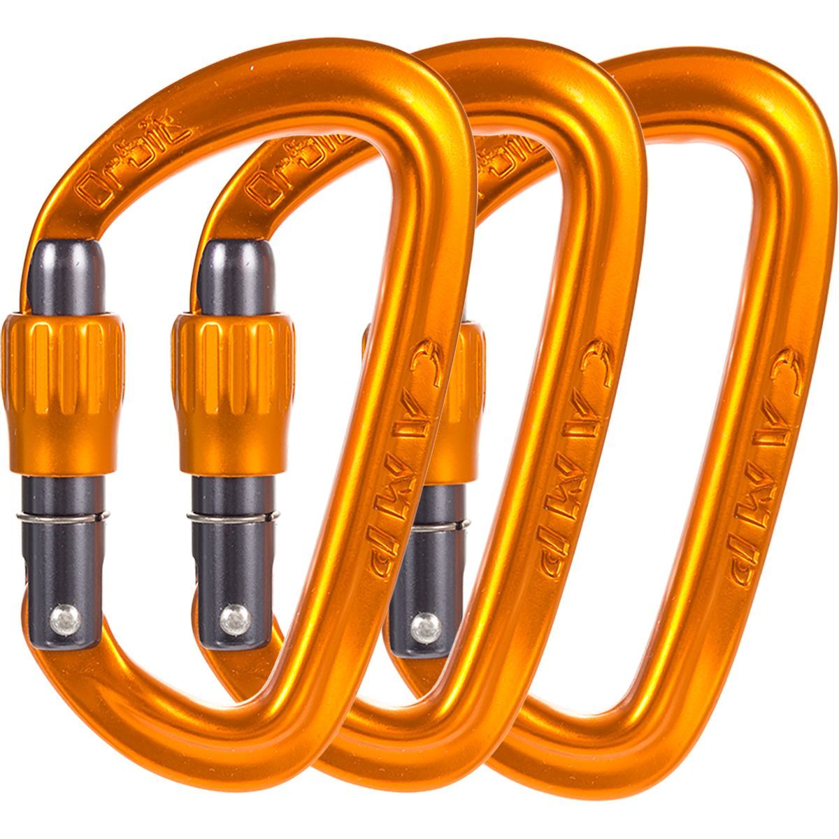 Image of CAMP USA Orbit Locking Carabiner - 3-Pack Orange, One Size