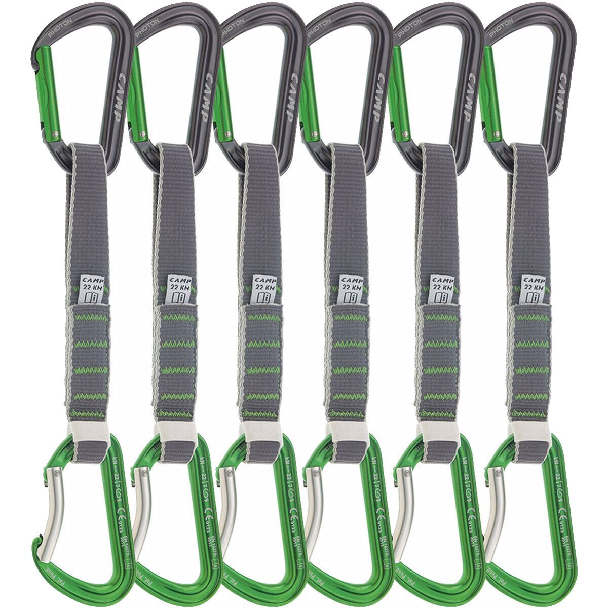Image of CAMP USA Photon Express KS Quickdraw - 6-Pack Gun Metal/Green, 12cm