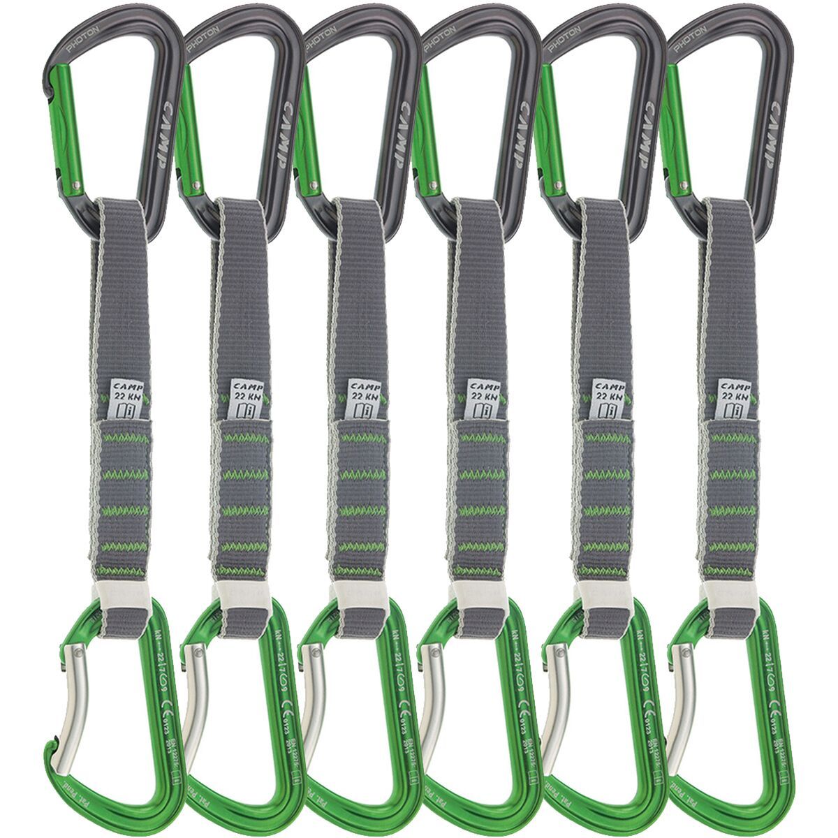 Image of CAMP USA Photon Express KS Quickdraw - 6-Pack Gun Metal/Green, 18cm